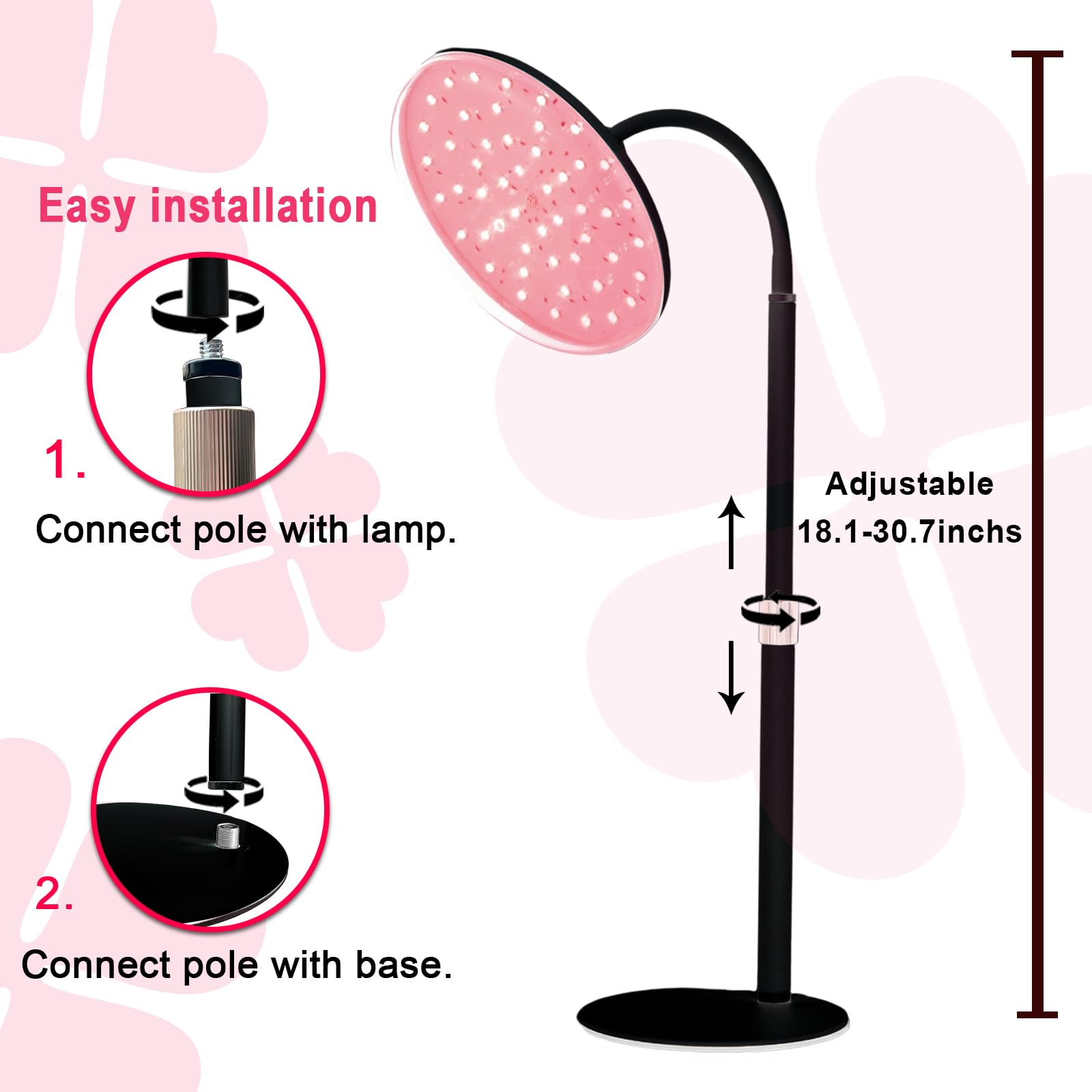 Akarishin Red Light Therapy Lamp - Boost Skin Vitality and Ease Muscle Soreness with Adjustable Stand Akarishin