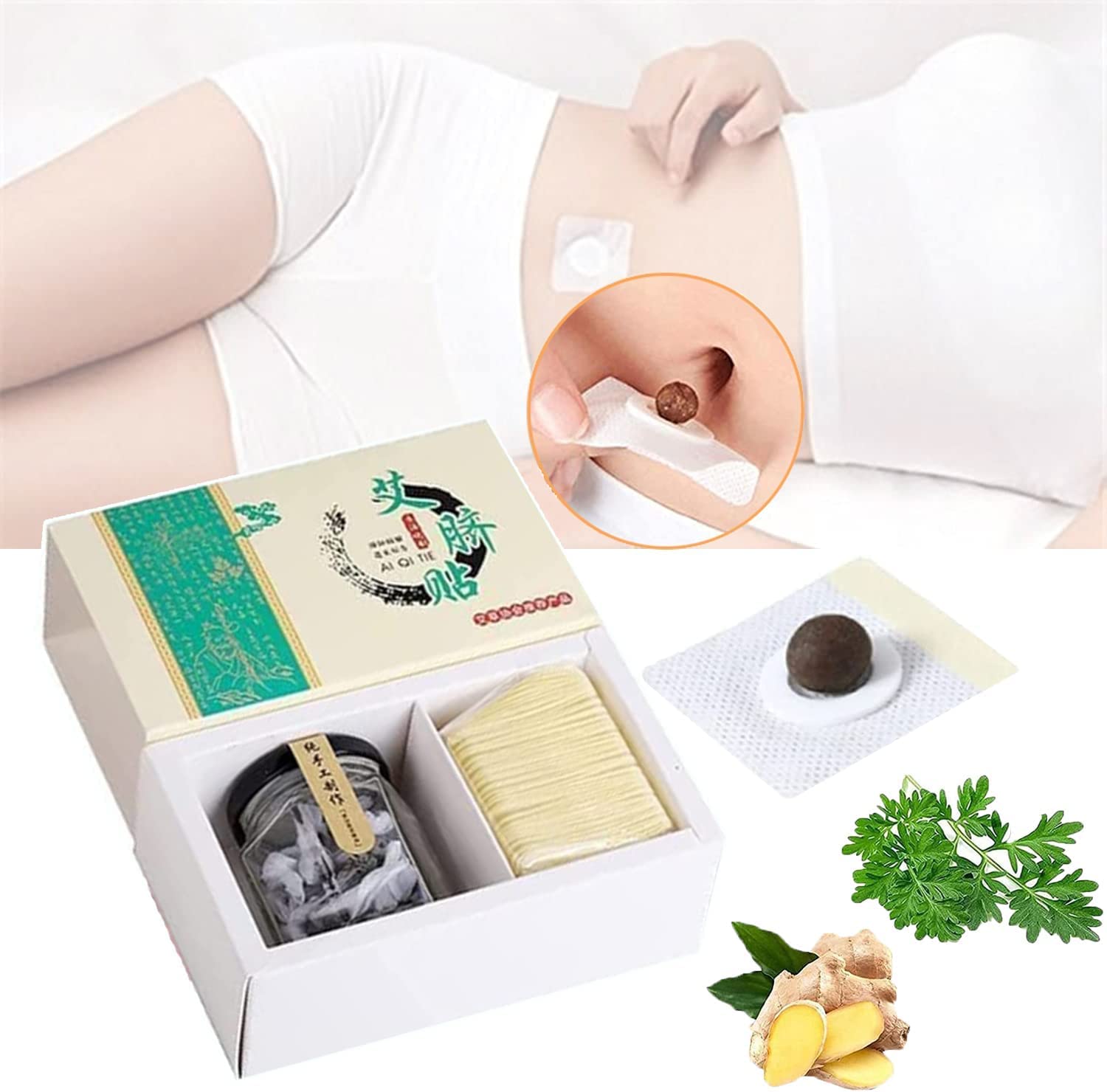 Hairline Mugwort Belly Button Patch, Natural Mugwort Essence Patch, Moxibustion Patch