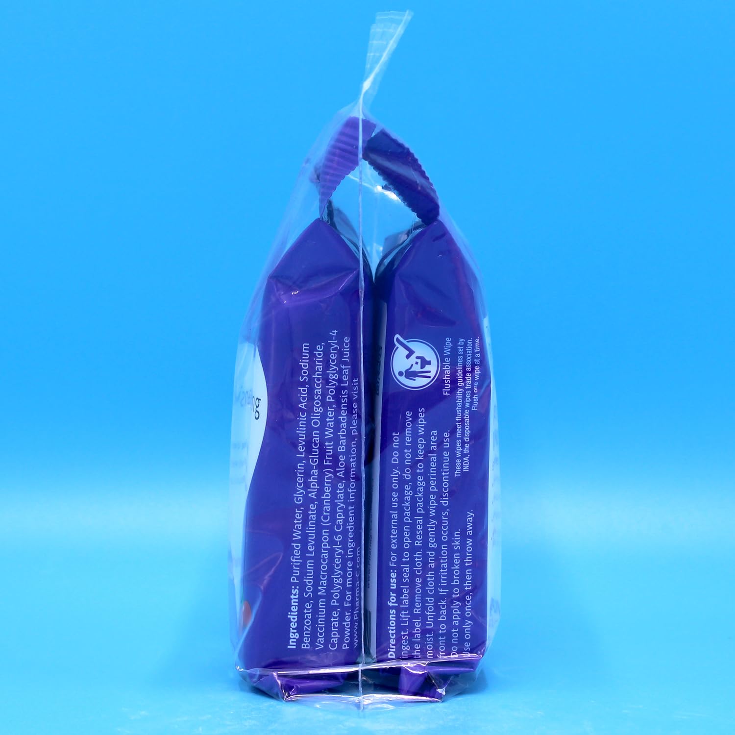 The Pharma-C Company Personal Cleansing Wipes [2 packs of 20 wipes] - Enriched with Cranberry & Aloe Vera Generic