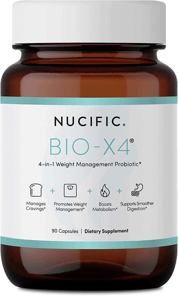 Nucific Bio-X4 4-in-1 Weight Management Probiotic Supplement, 90 Count