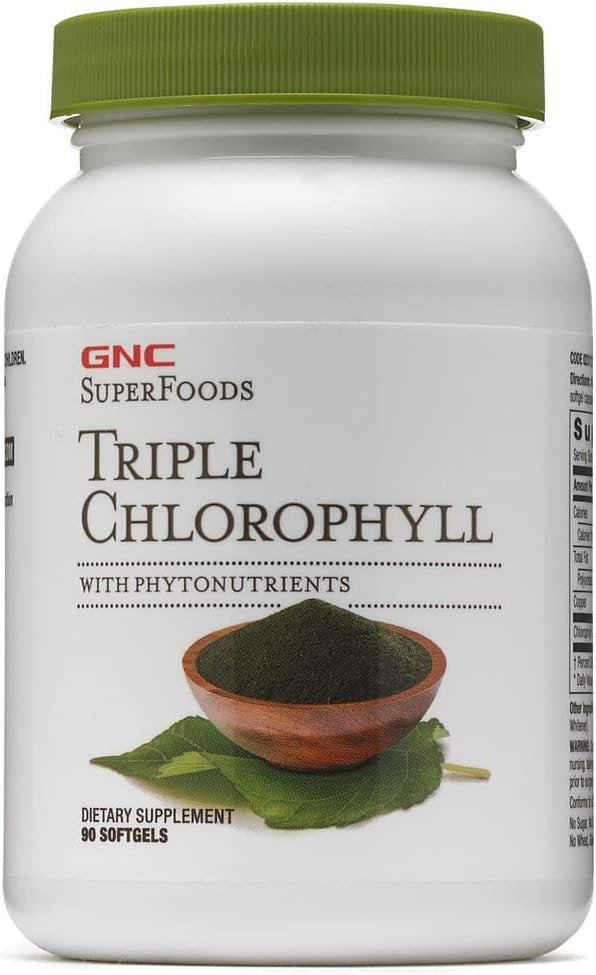 GNC Superfoods Triple Chlorophyll, 90 Softgels, Supports with Weight Loss