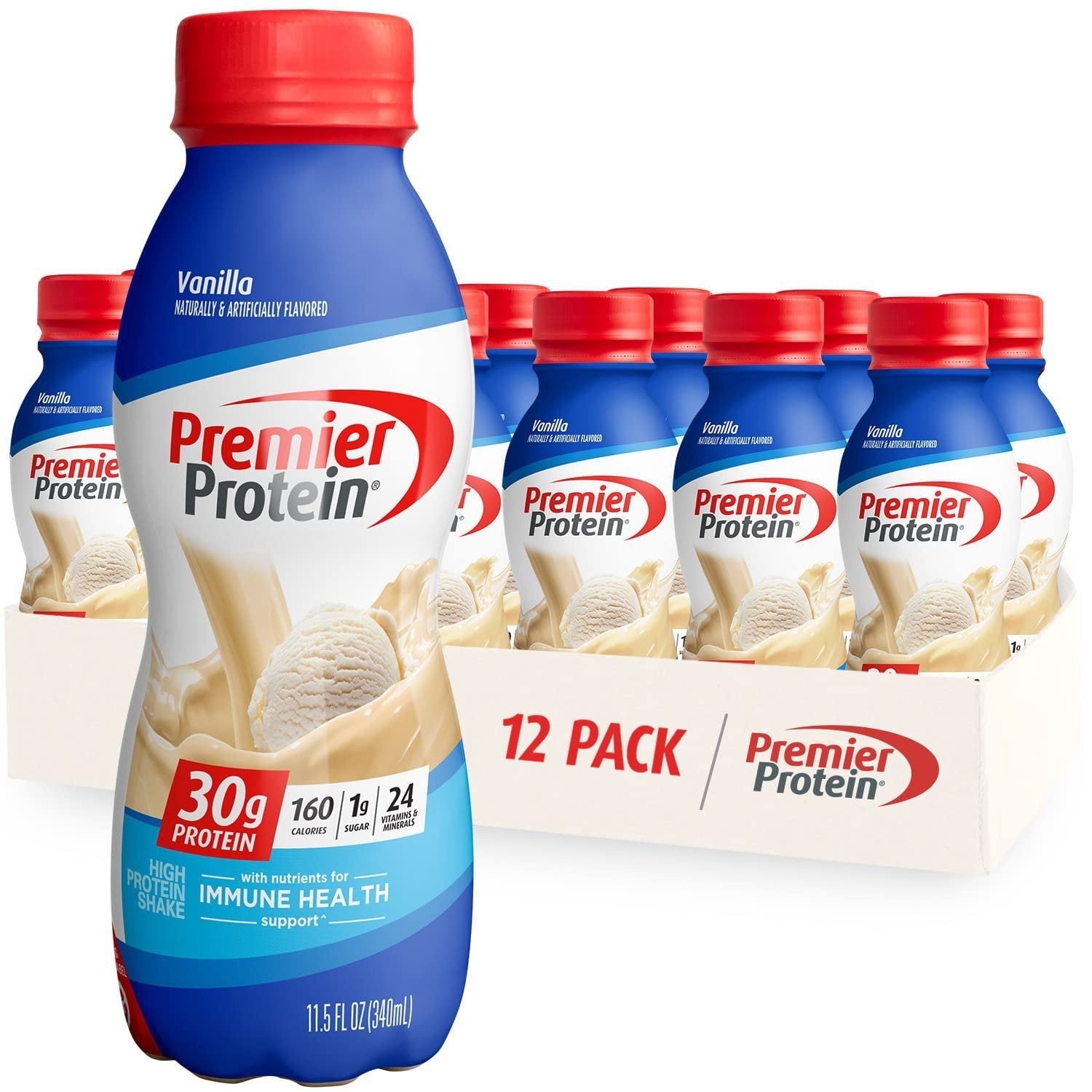 Premier Protein Shake, Vanilla, 30g Protein, 1g Sugar, 24 Vitamins & Minerals