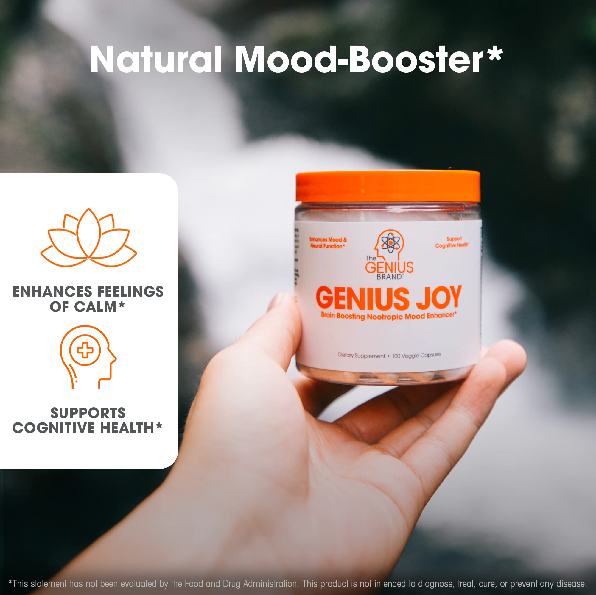 Genius Joy, Nootropic Mood Enhancer Supplement - Support Cognitive Health The Genius Brand