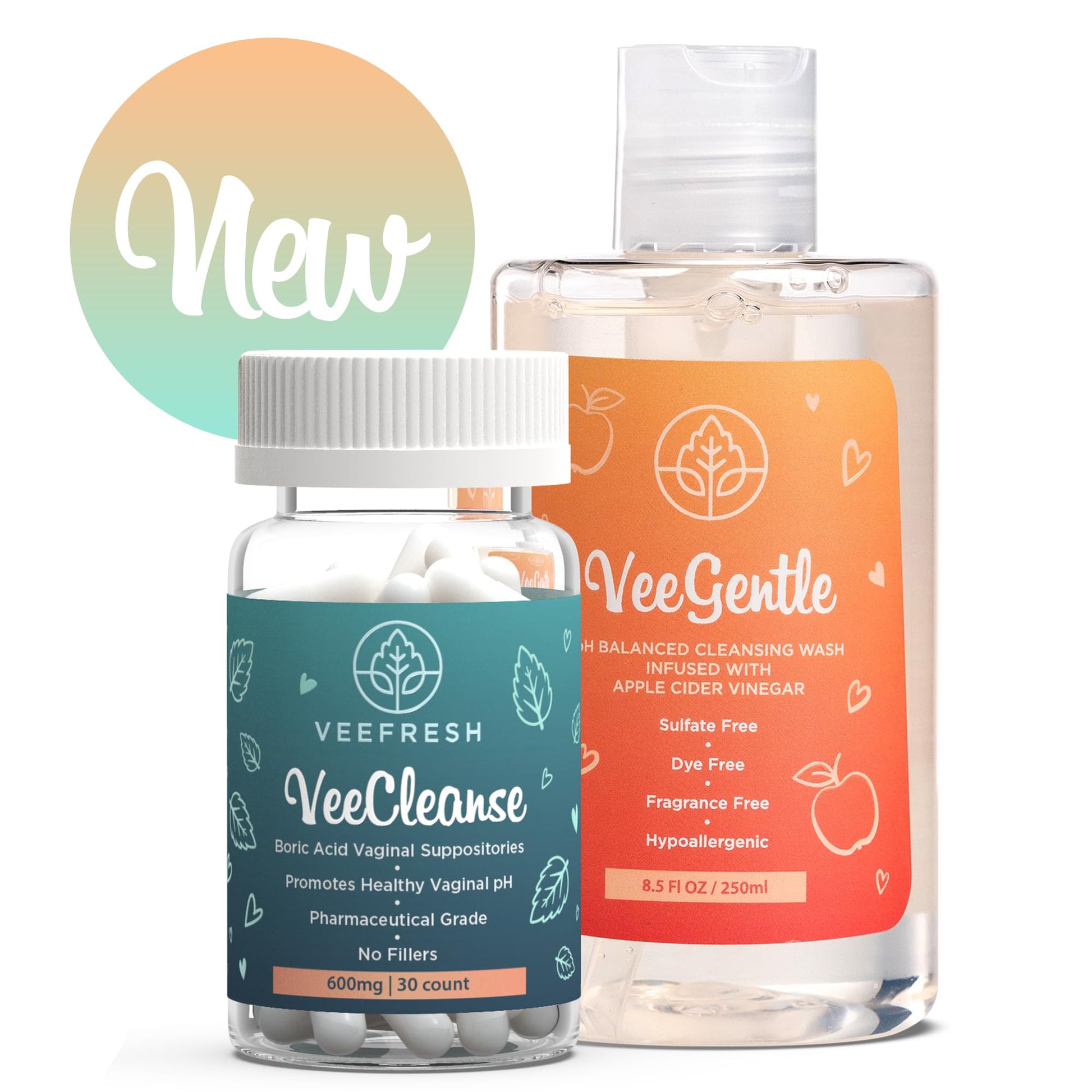 VeePower Lite - Vaginal Health Bundle - Control and Prevent Vaginal Odor - Includes VeeGentle VeeFresh