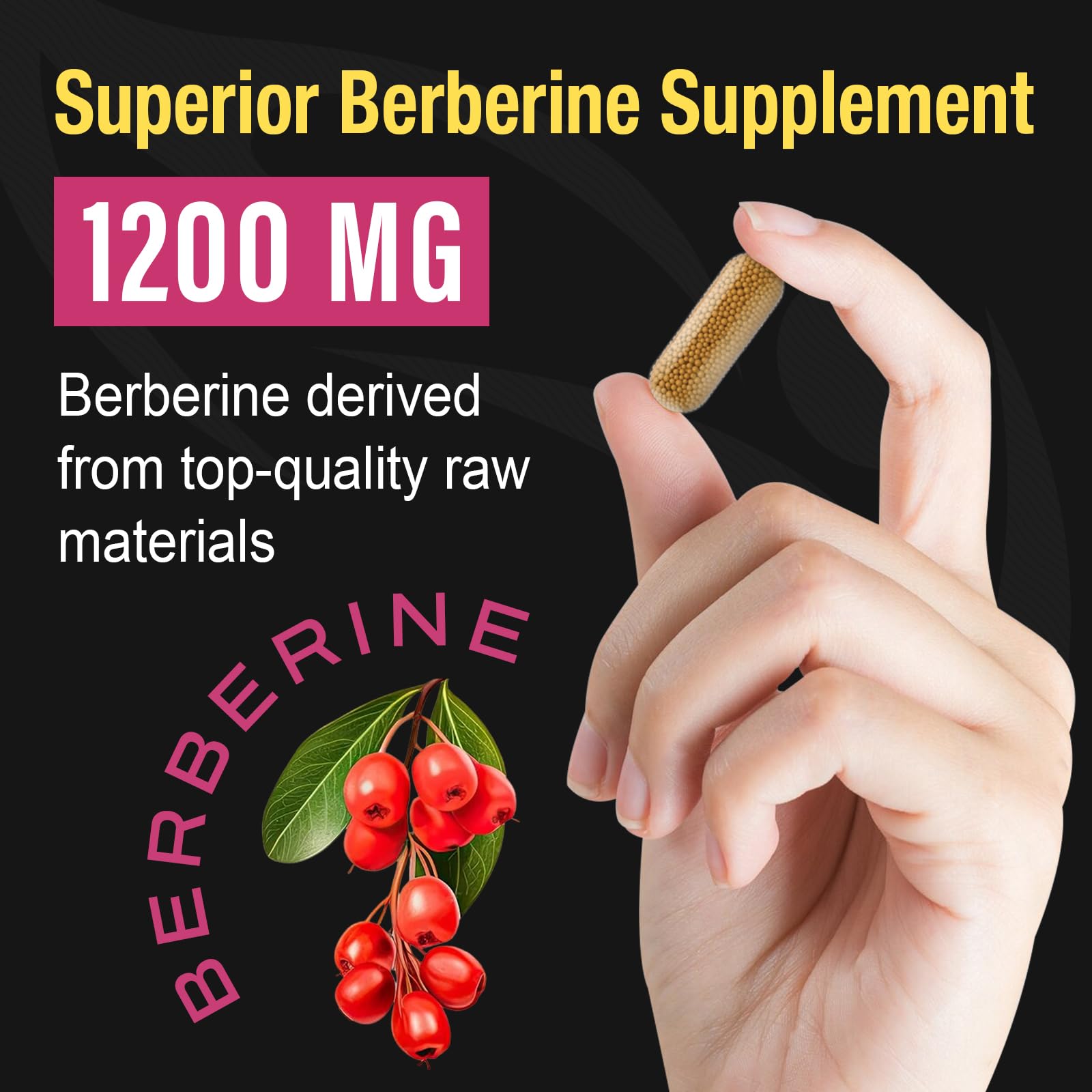 Berberine Supplement 1200mg Berberine HCL - High Bioavailability Microbeadlet Canarata