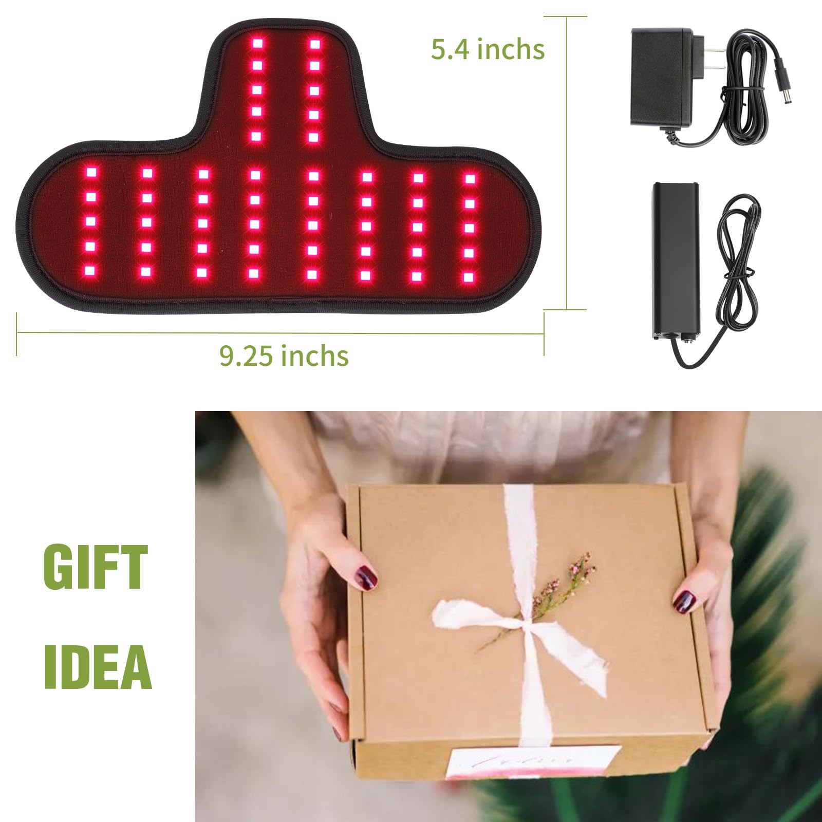 Rechargeable Red Light Therapy Neck Shoulder, Infrared Light Therapy for Body Pain Relief, Portable Red Light EnjoYield