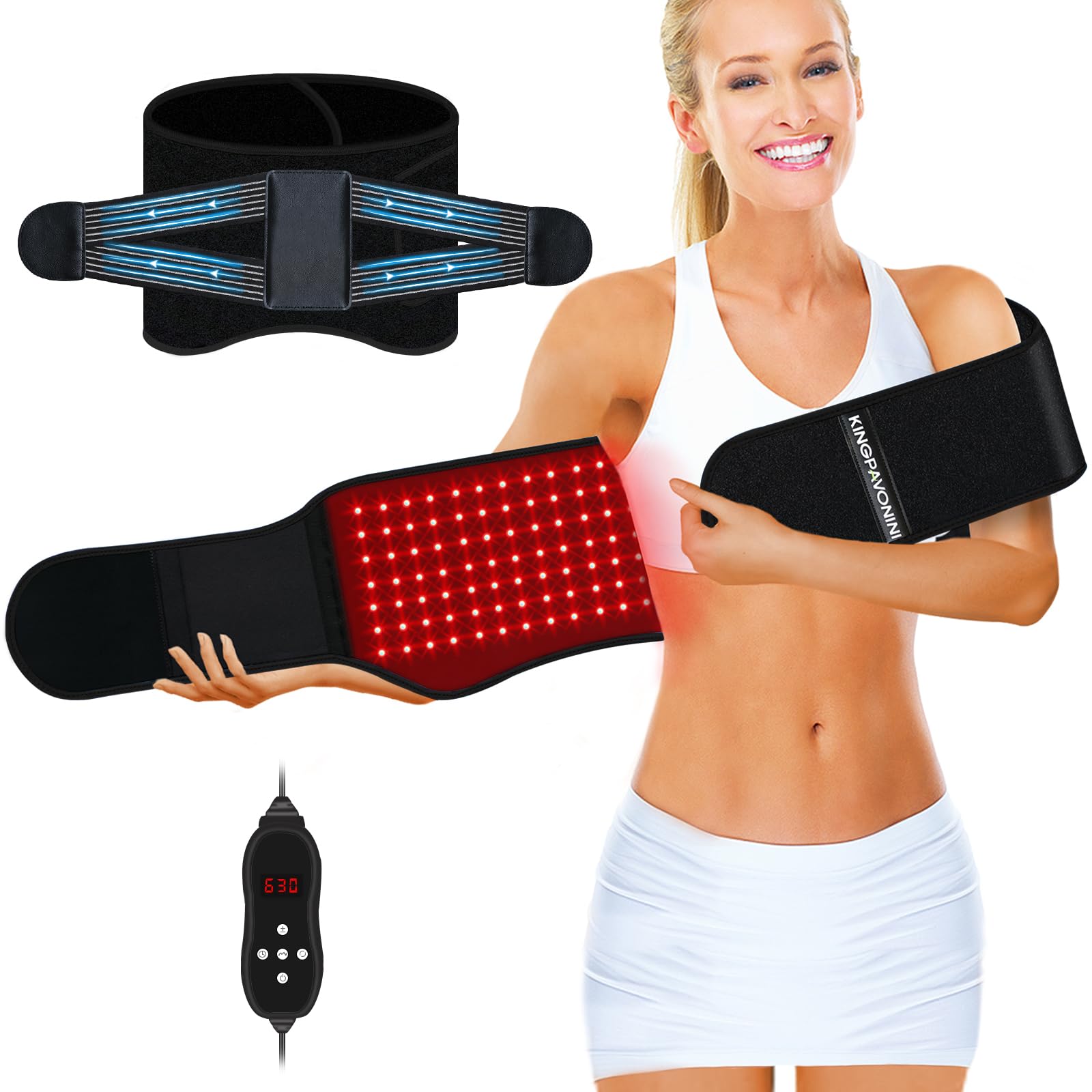 Red Light Therapy Belt, Infrared Light Therapy Device with Partition Control and Remote Control