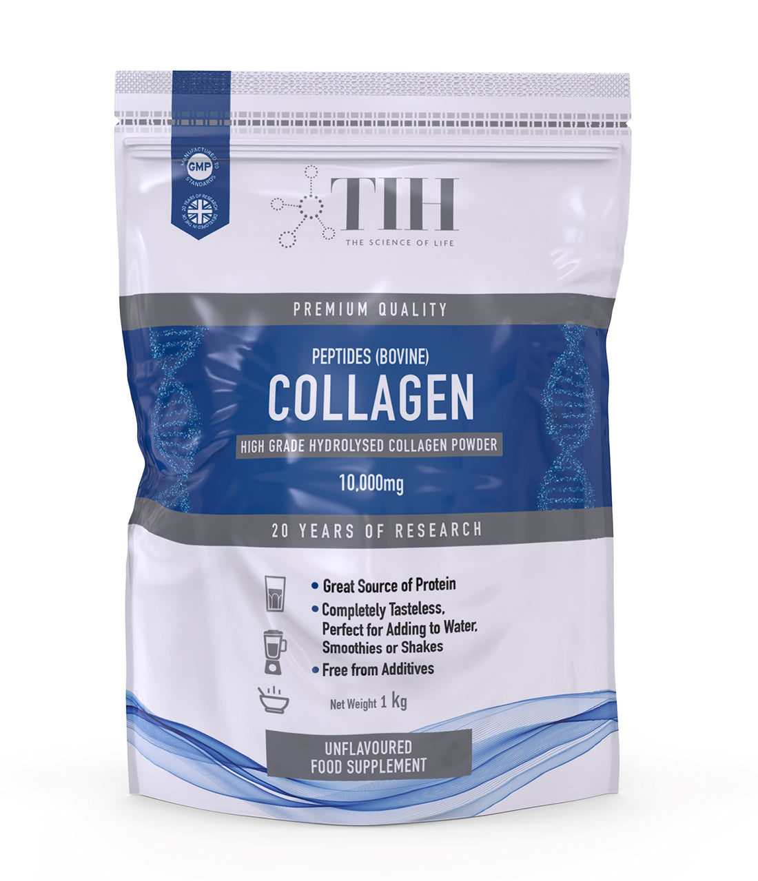 Hydrolysed Collagen Powder (Bovine) - High Protein Grass Fed Unflavoured Peptides