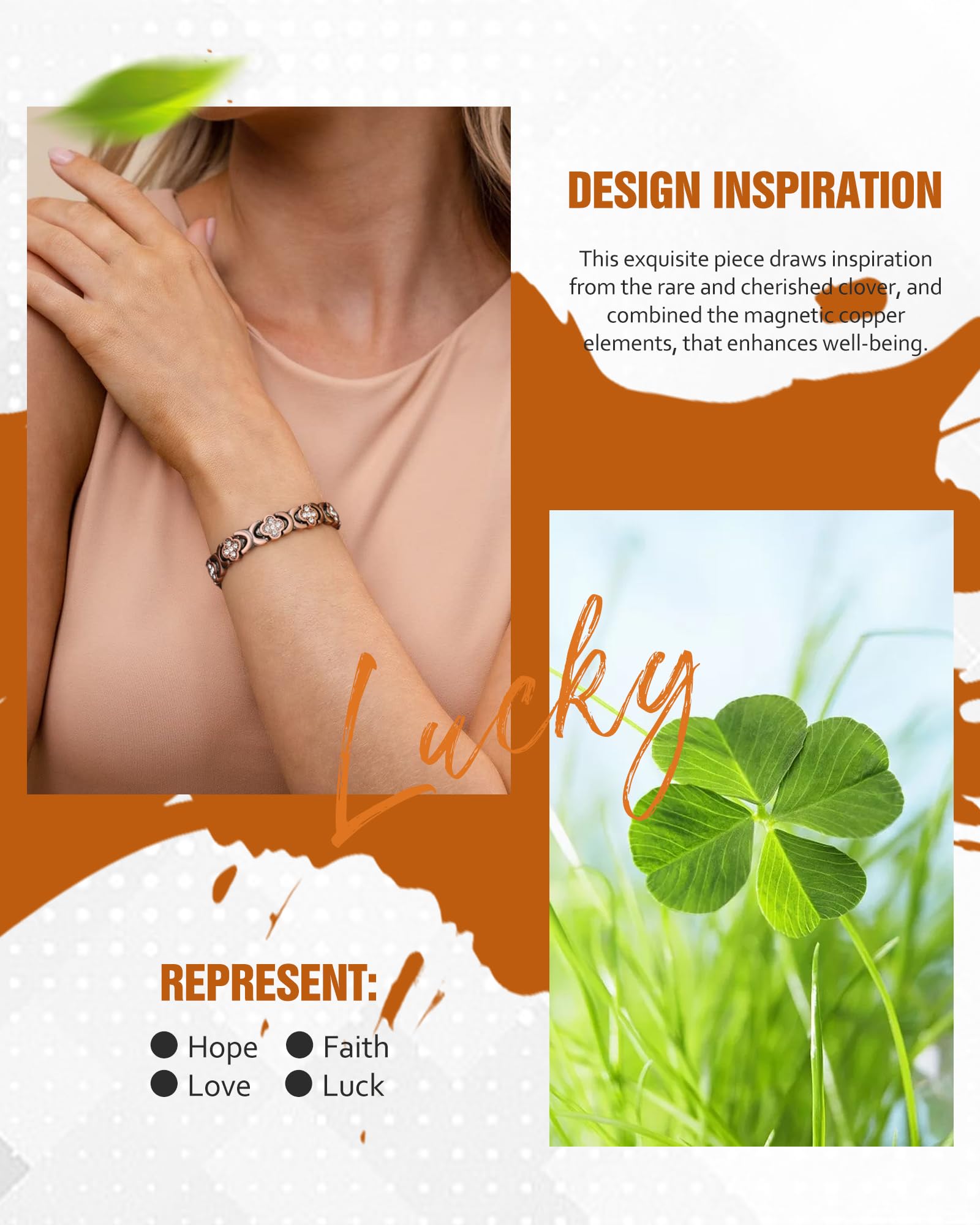 Jecanori Women's Pure Copper Bracelet, Ultra Strength Magnetic Copper Bracelets for Women Jecanori