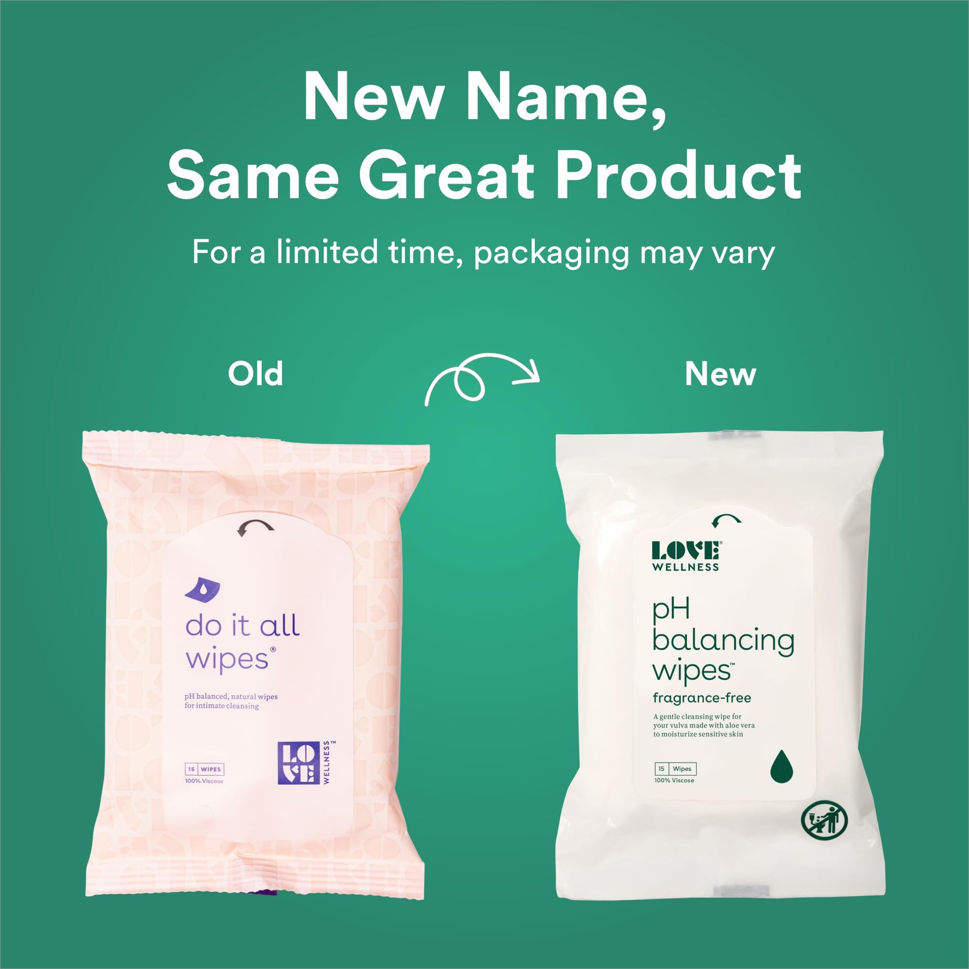 Love Wellness pH Balancing Wipes for Women | Feminine Hygiene for Cleansing with Aloe Vera Love Wellness