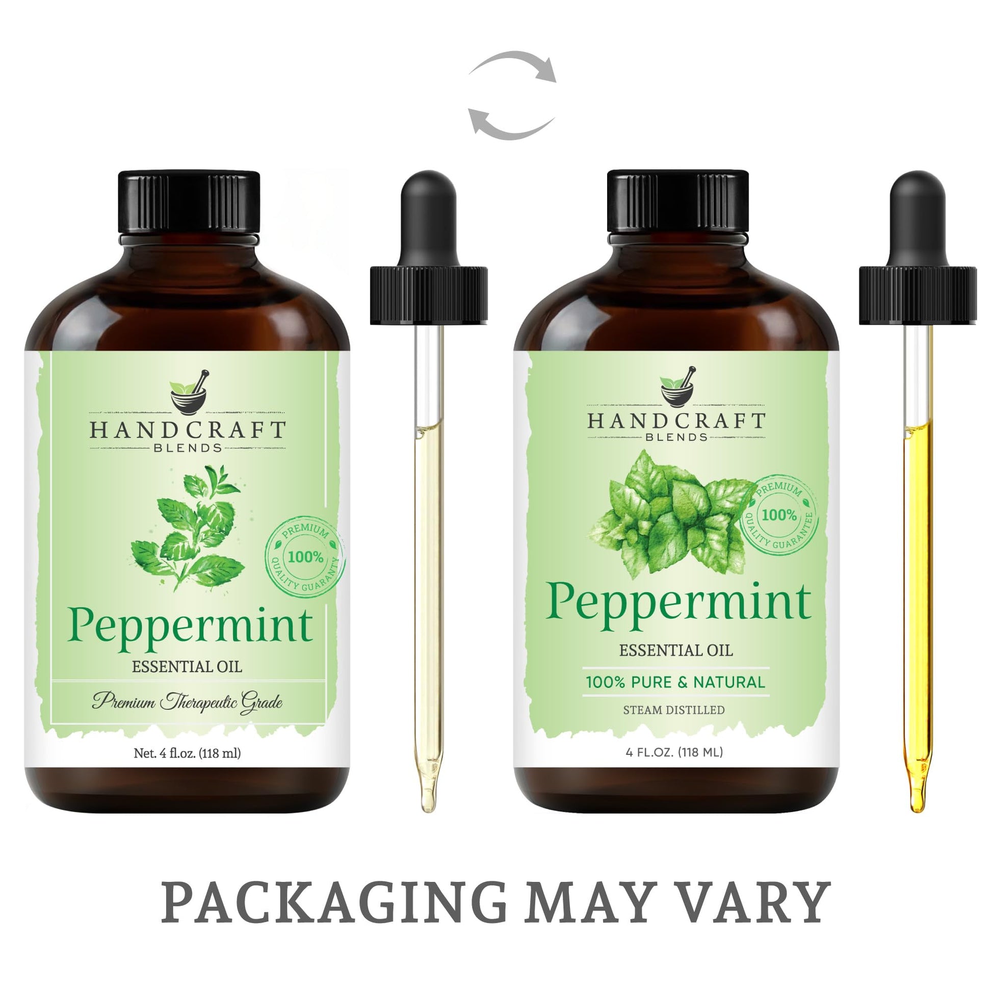 Handcraft Blends Peppermint Essential Oil - Huge 4 Fl Oz - 100% Pure and Natural - Premium Grade Handcraft Blends