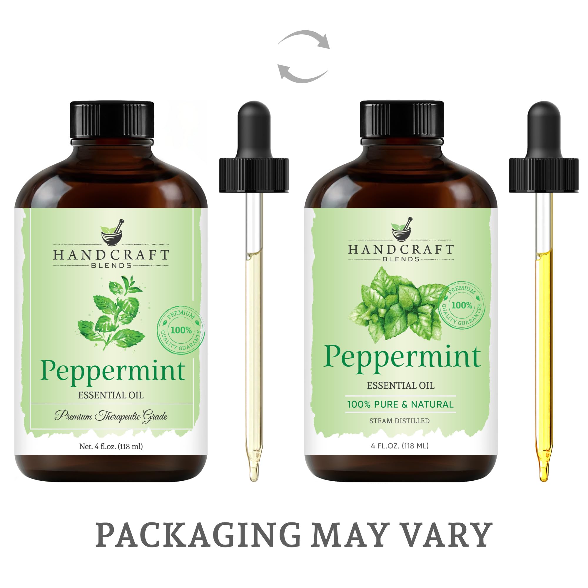 Handcraft Blends Peppermint Essential Oil - Huge 4 Fl Oz - 100% Pure and Natural - Premium Grade Handcraft Blends