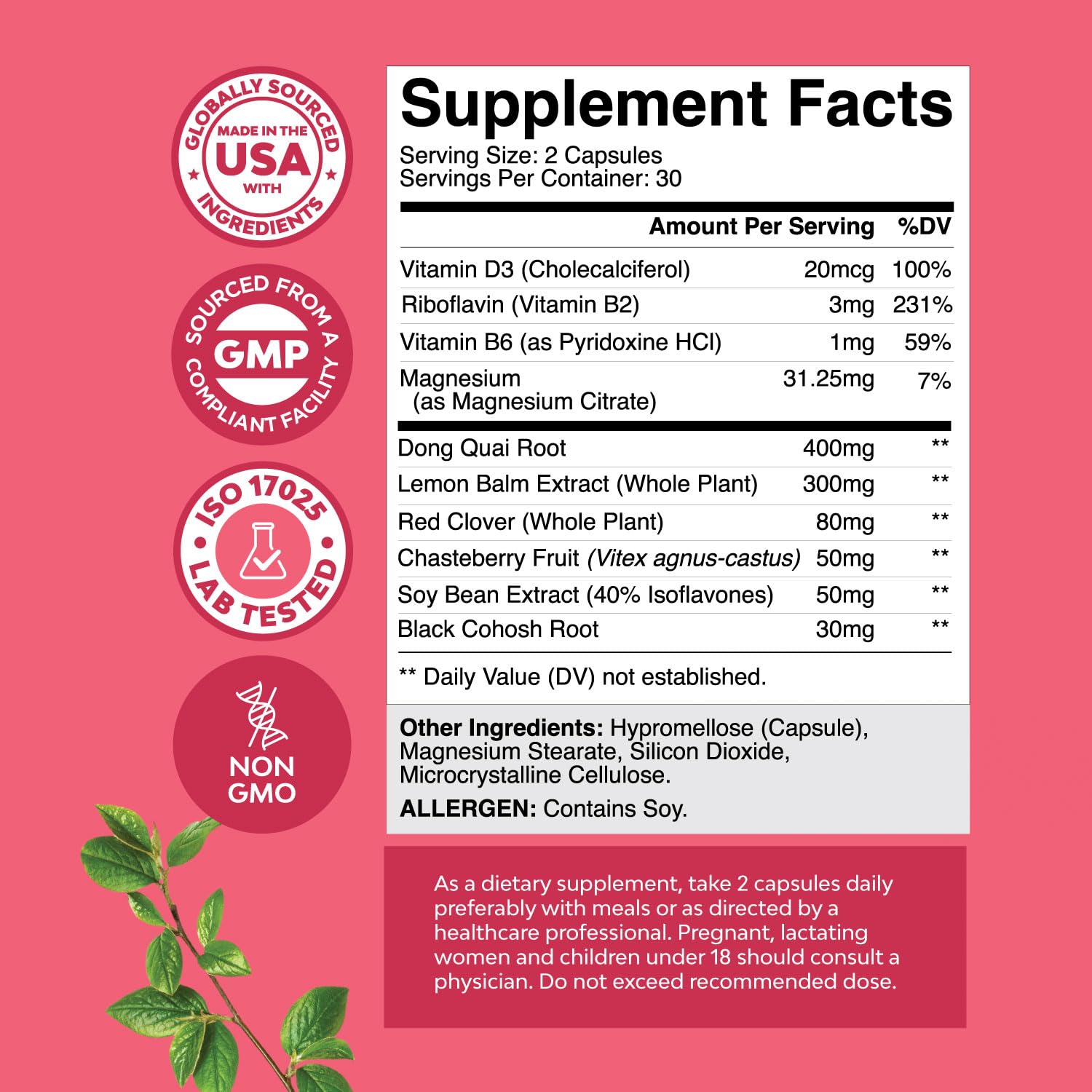 Bundle of Herbal Menopause Supplement for Women and 10000 mcg Pure Biotin Pills for Women & Men