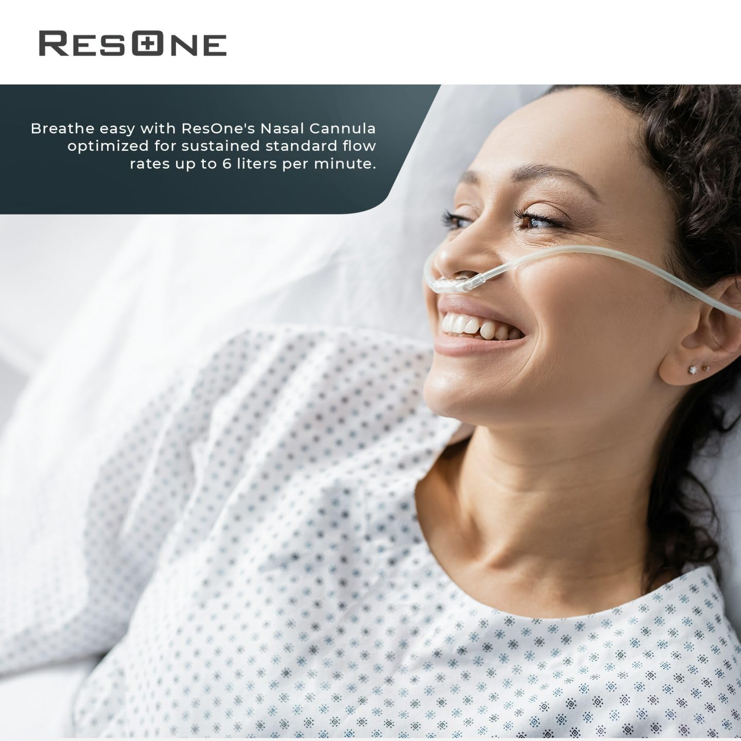 ResOne Soft Nasal Cannula 5-Pack - Oxygen Cannula, Curved Prongs, 4Ft Crush-Resistant Tubing ResOne