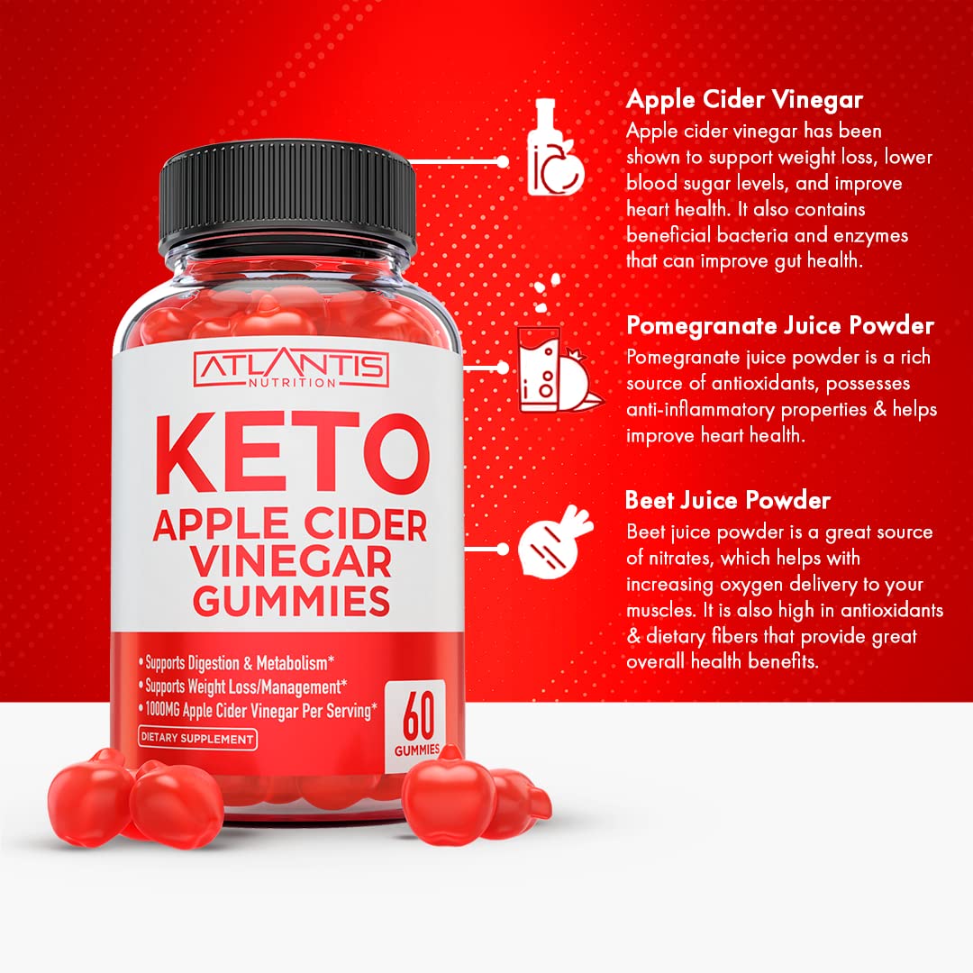 Keto ACV Gummies for Weight Loss - Apple Cider Vinegar Keto ACV Gummies Formulated Atlantis Nutrition
