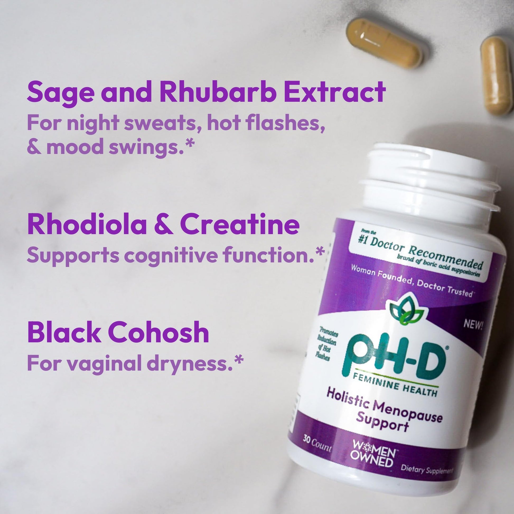 pH-D Feminine Health - Holistic Menopause Support - Oral Supplement with CON-CRET Concentrated Creatine pH-D Feminine Health Support