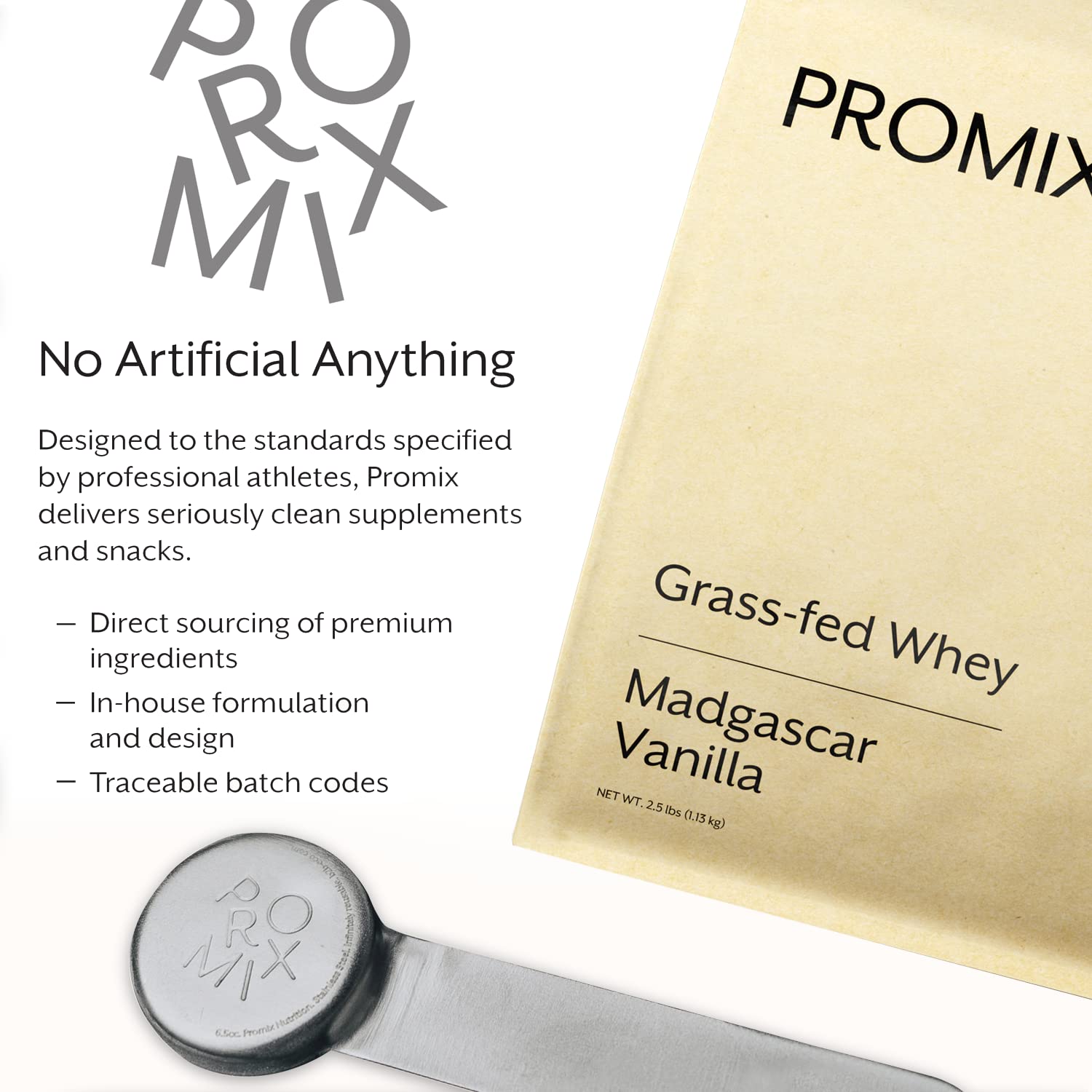 Promix Whey Protein Powder, Vanilla - 5lb Bulk - Grass-Fed & 100% All Natural ProMix Nutrition