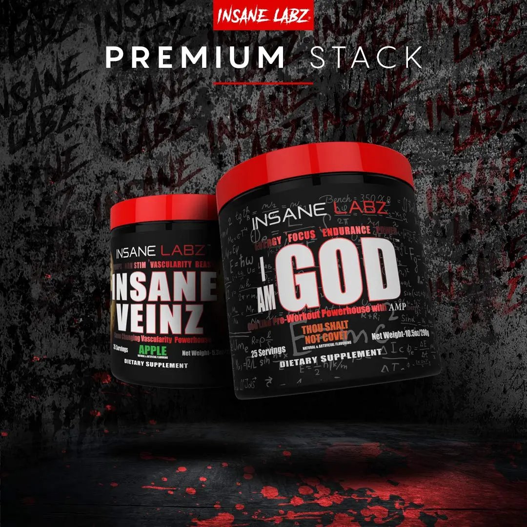 Insane Labz I am God Pre Workout, High Stim Pre Workout Powder Loaded with Creatine Insane Labz