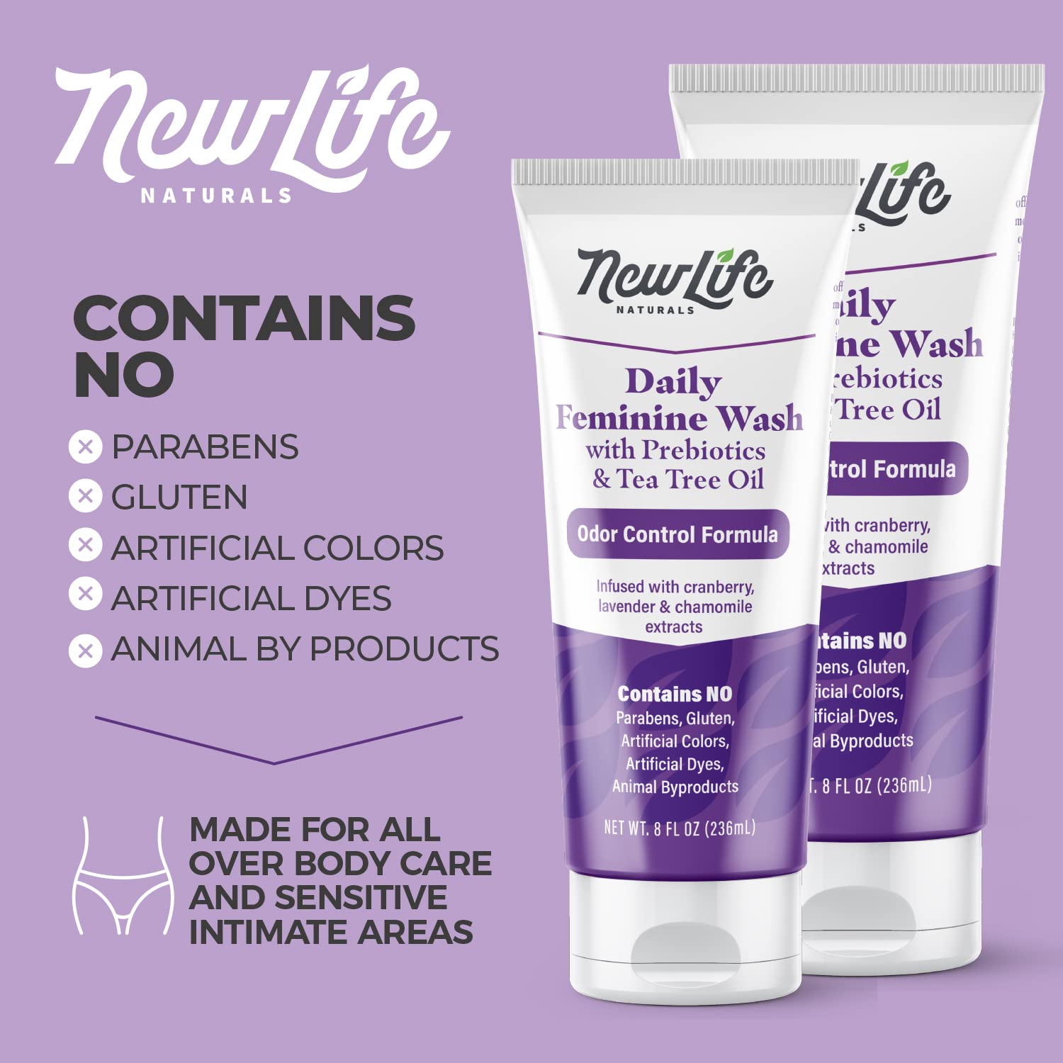 NewLife Naturals Daily Feminine Wash for pH Balance and Odor Control for Feminine Hygiene Intimate Wash NewLife Naturals