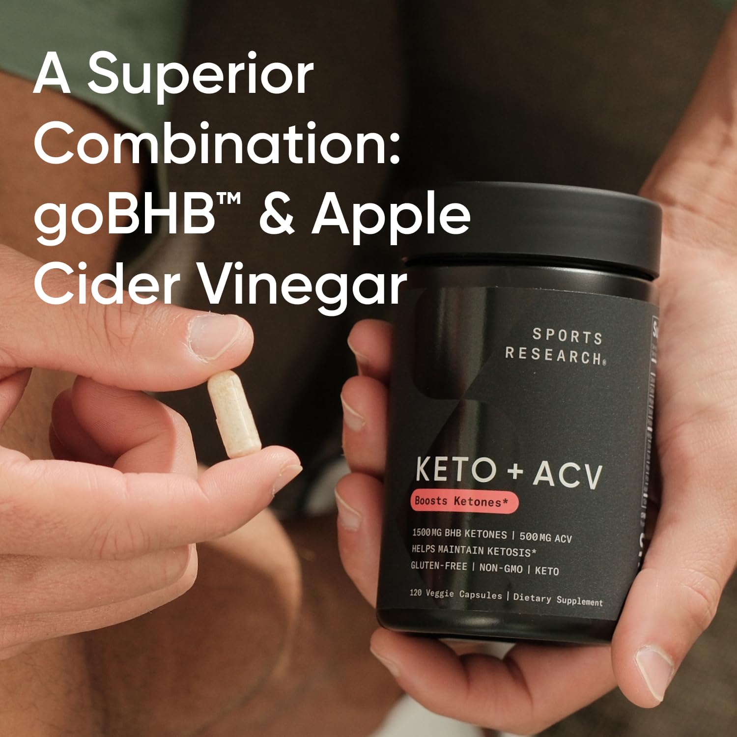 Sports Research® Keto ACV Capsules - Diet Kit System with 500mg of Apple Cider Vinegar Sports Research