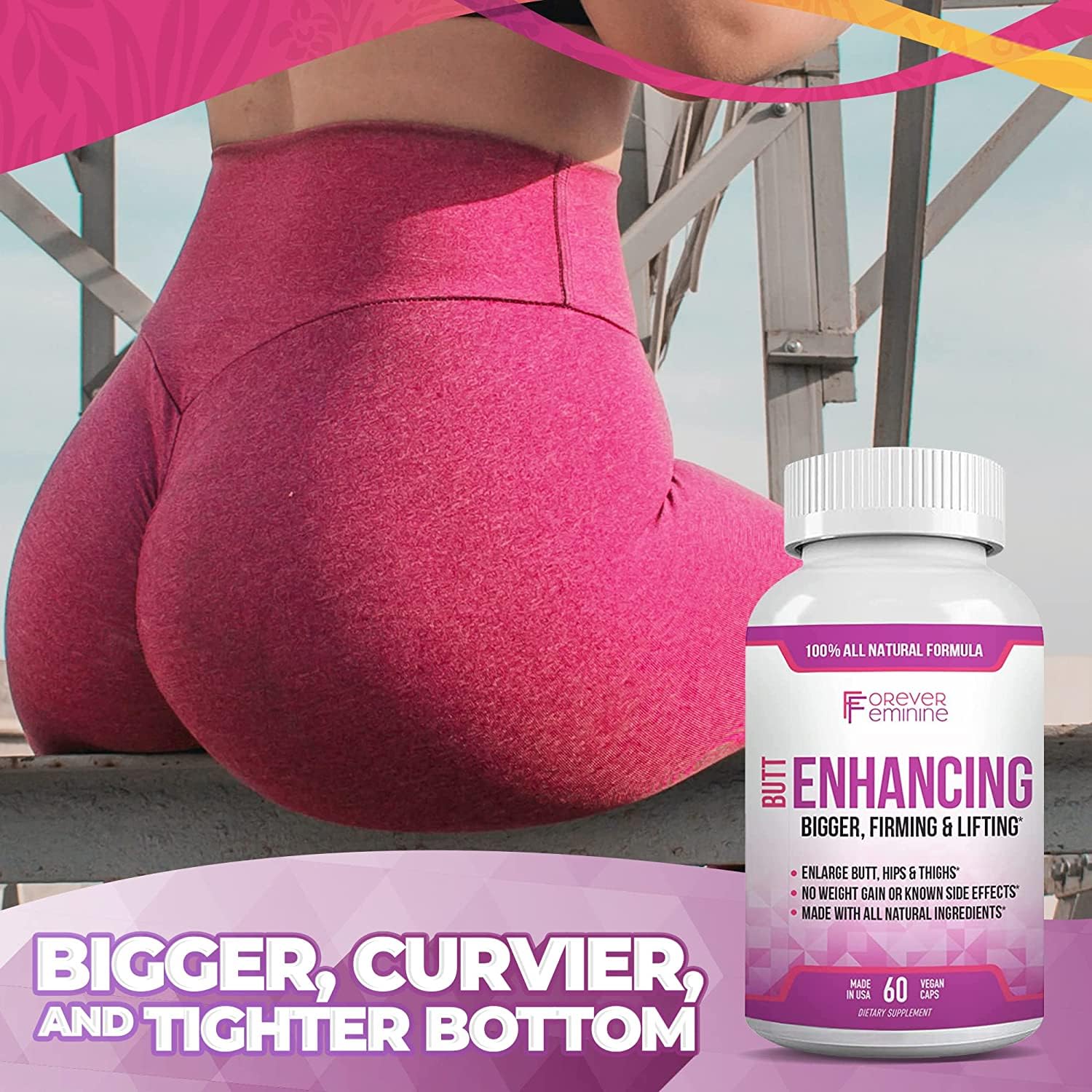 Forever Feminine Premium Butt Enhancement Pills - Booty Enlargement Pills - Shape Forever Feminine