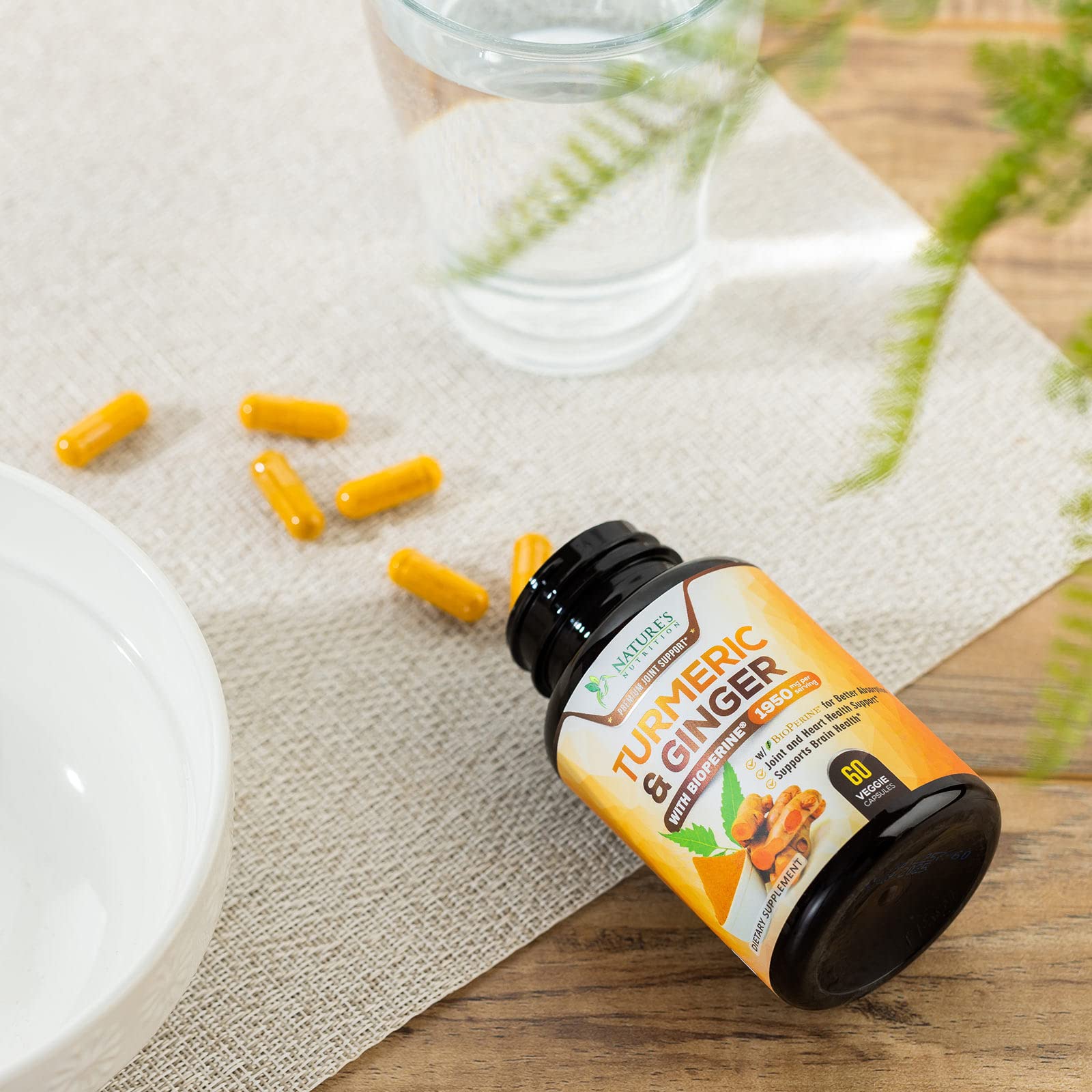 Turmeric Curcumin with BioPerine & Ginger 95% Standardized Curcuminoids