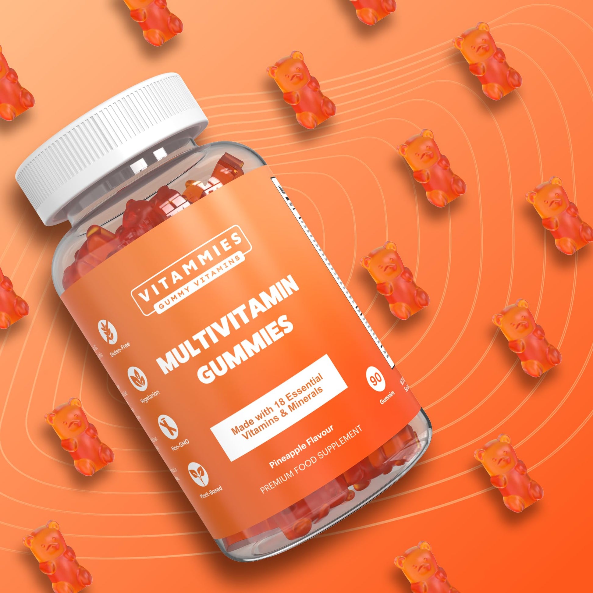 Multivitamin Gummies for Women & Men - 3 Months Supply - 18 Multivitamins & Minerals Vitammies