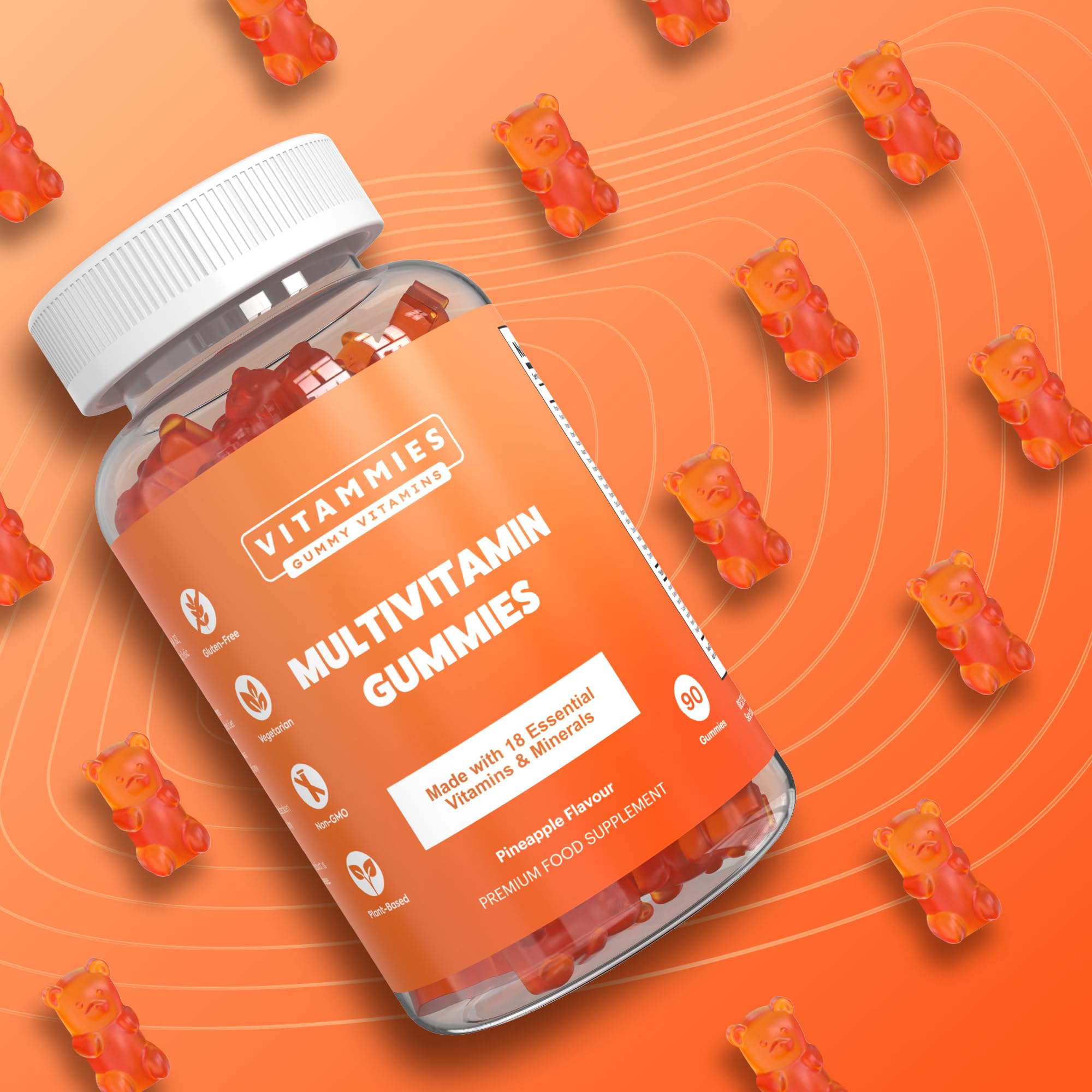 Multivitamin Gummies for Women & Men - 3 Months Supply - 18 Multivitamins & Minerals Vitammies