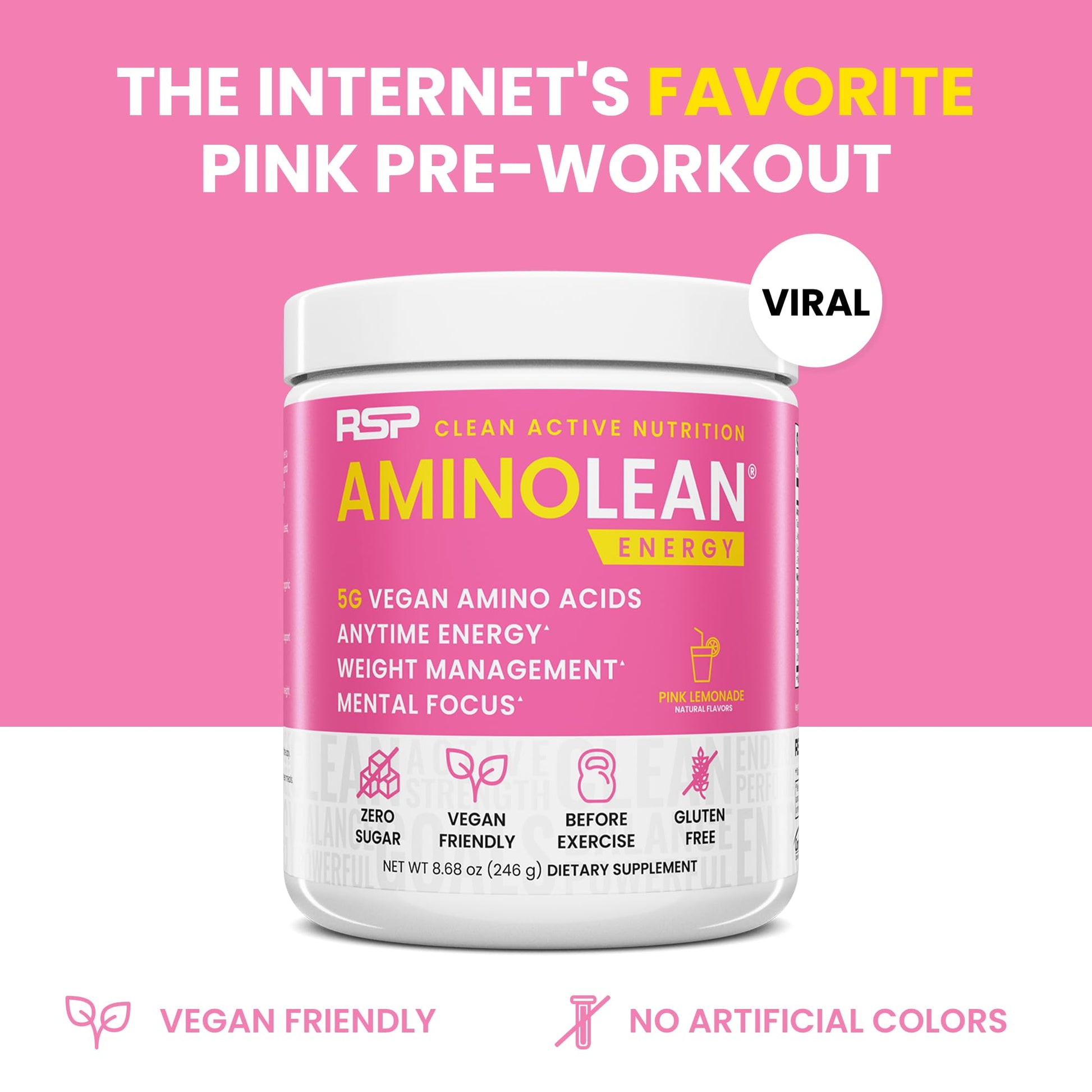 RSP NUTRITION AminoLean Pre Workout Powder, Amino Energy & Weight Management RSP NUTRITION