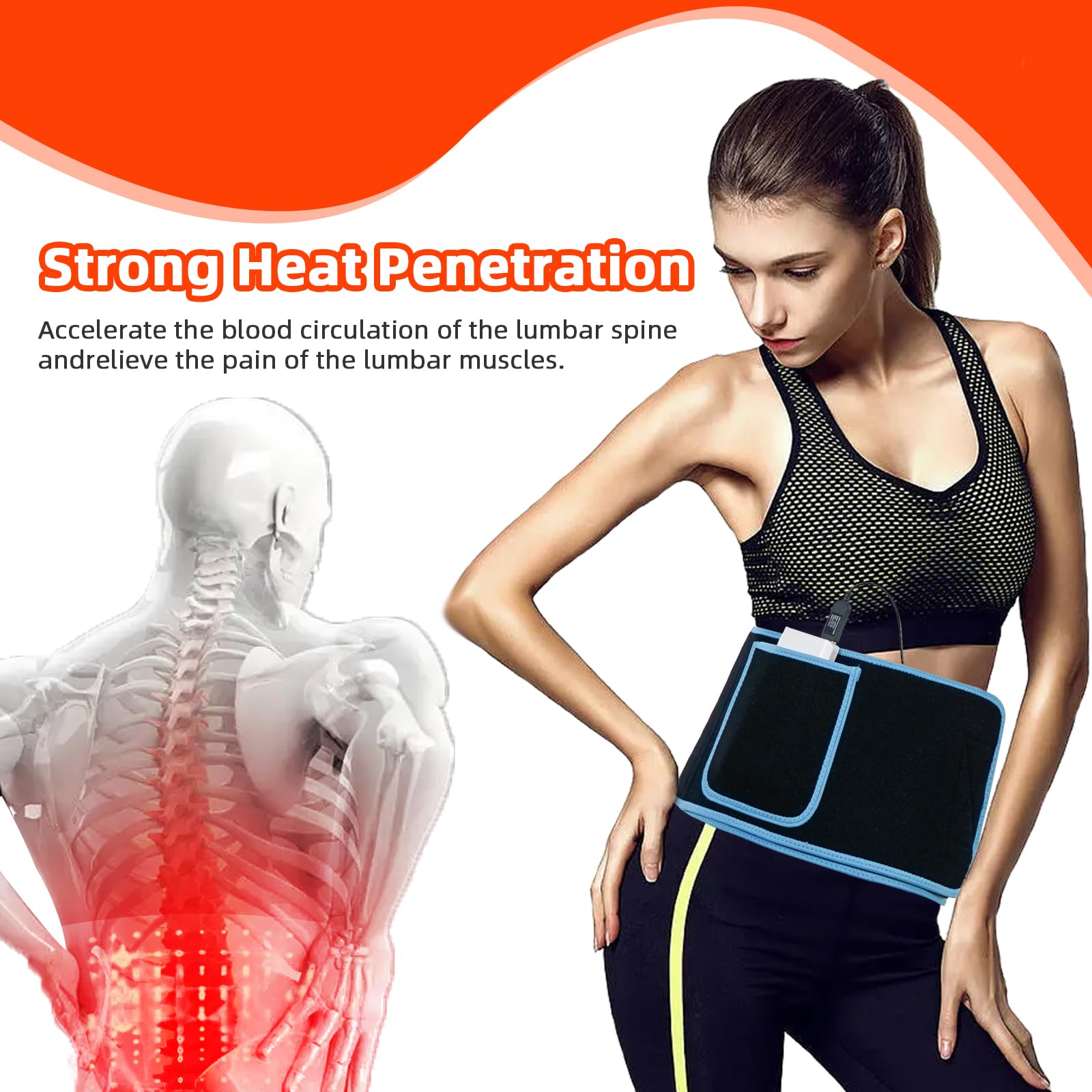 Red Light Therapy Belt, 660&850nm 3 -in-1 Big Chips Near Infrared Therapy Wrap for Body HEDYNSHINE