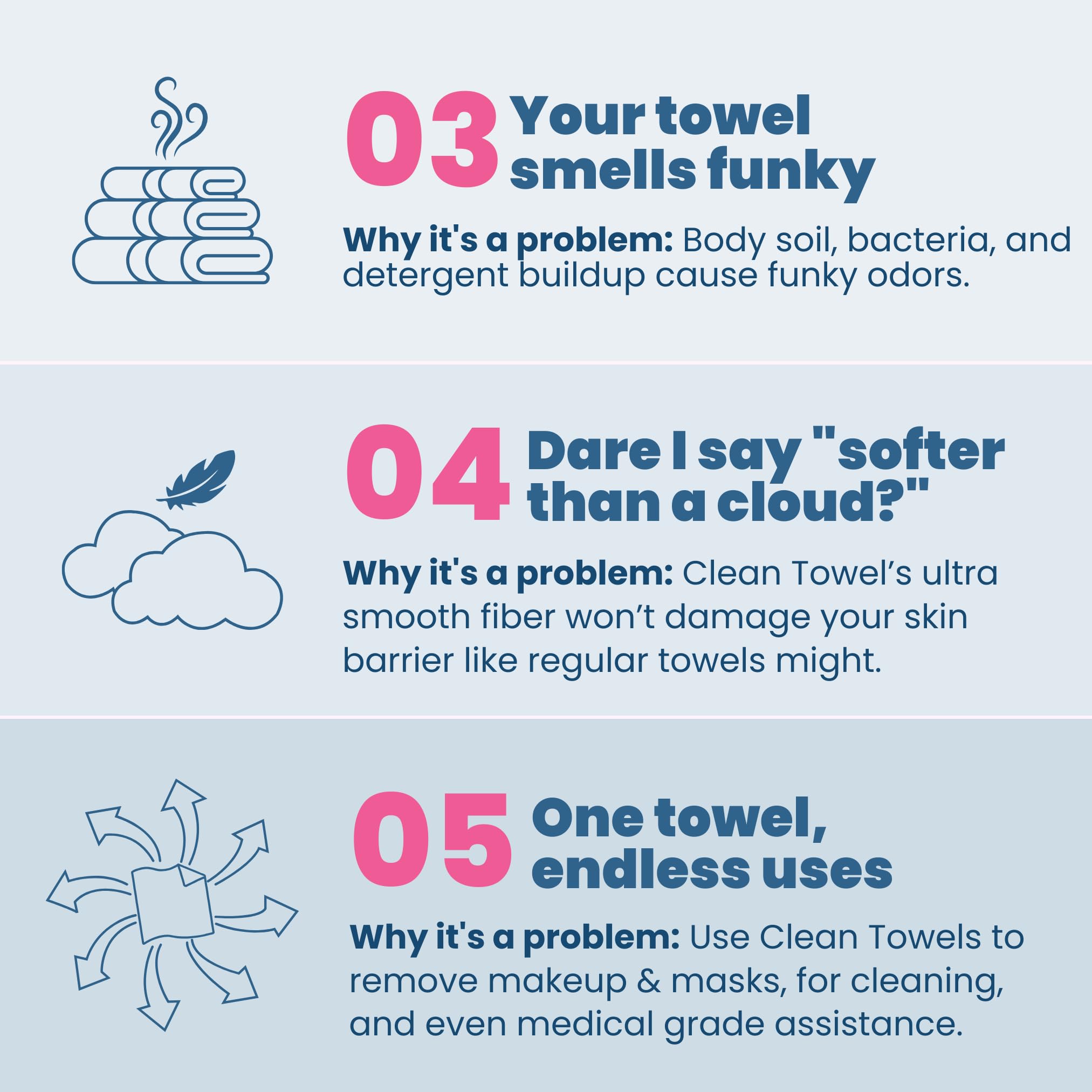 Clean Skin Club Clean Towels XL Supreme, 50 Count, Absorbent, Gentle CLEAN SKIN CLUB