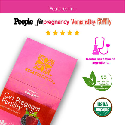 Secrets Of Tea Get Bundle of Fertility Tea Fruit Flavor and Prenatal Vitamin for Women with DHA