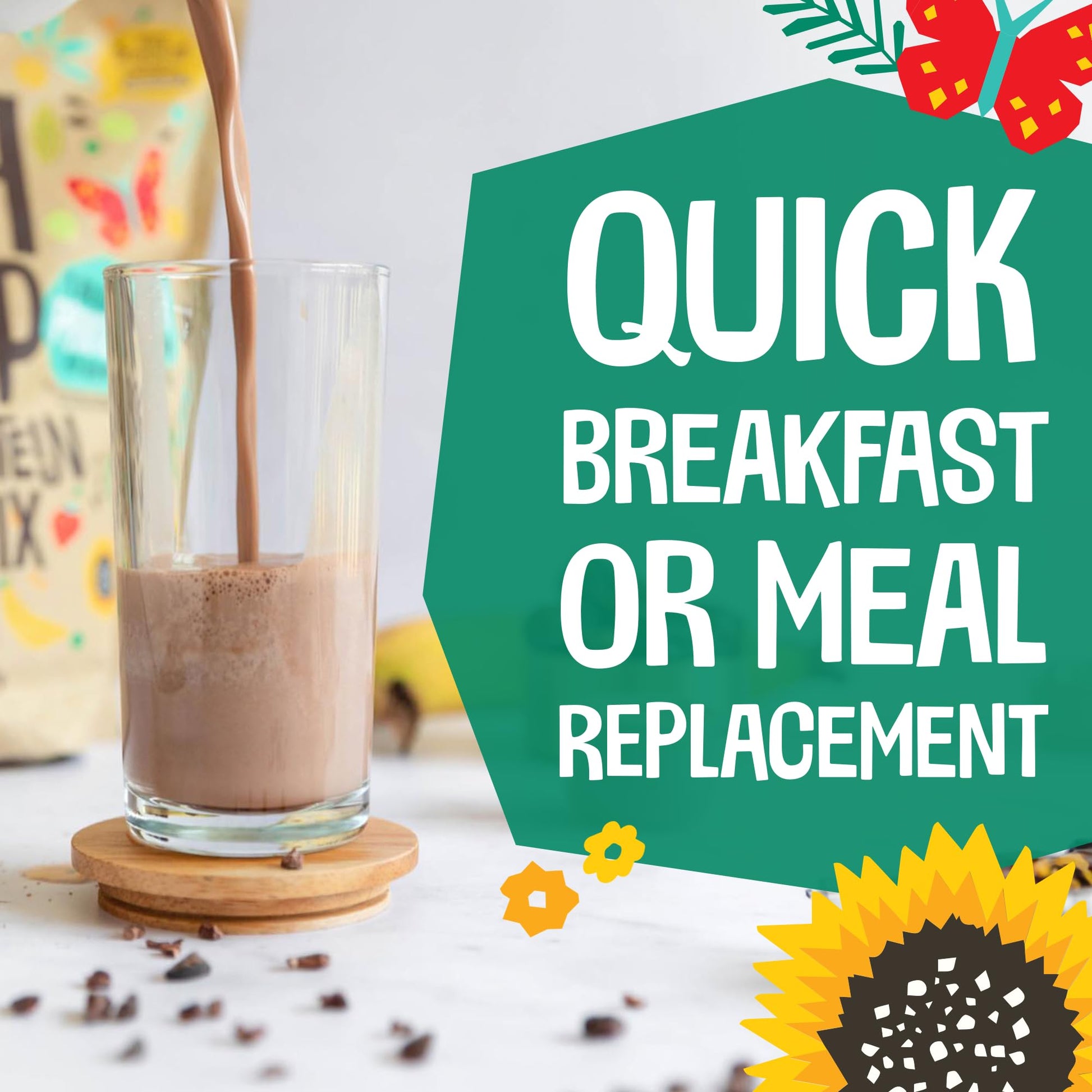 EarthChimp Organic Vegan Protein Powder - with Probiotics - Non GMO, Dairy Free EarthChimp