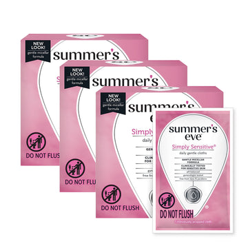 Summer's Eve Feminine Cleansing Wipes, Simply Sensitive, 16 Count, 3 Pack
