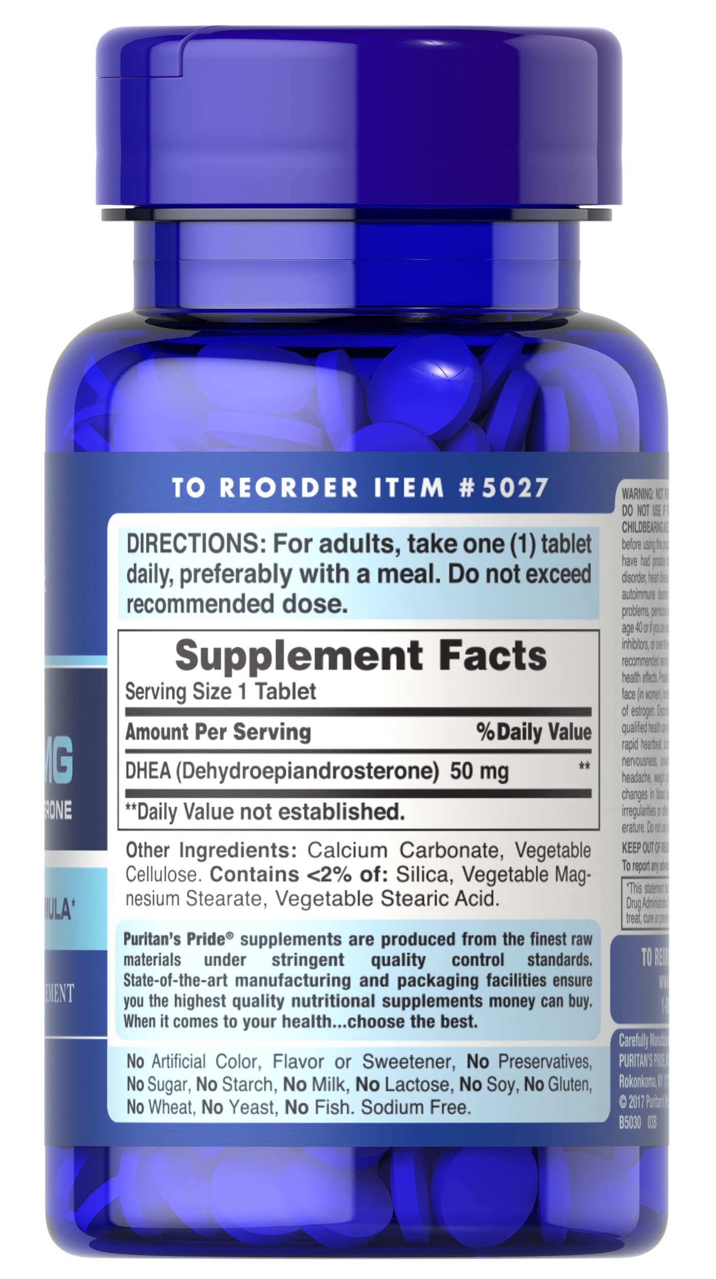 Puritan's Pride DHEA 50Mg, May Promote Sugar Metabolism, 100 Count Puritan's Pride