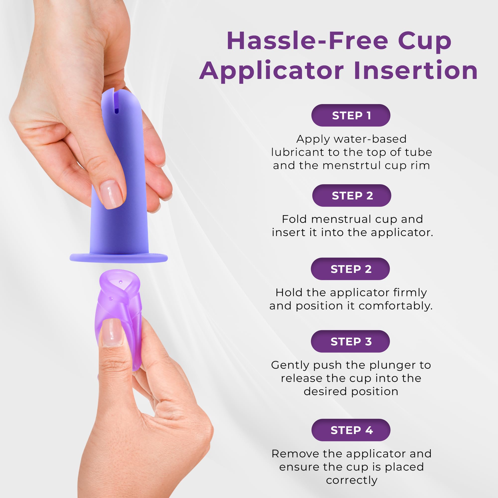 Ecoblossom Menstrual Cup Applicator Tool - Comfortable & Easy Insertion - Compatible EcoBlossom