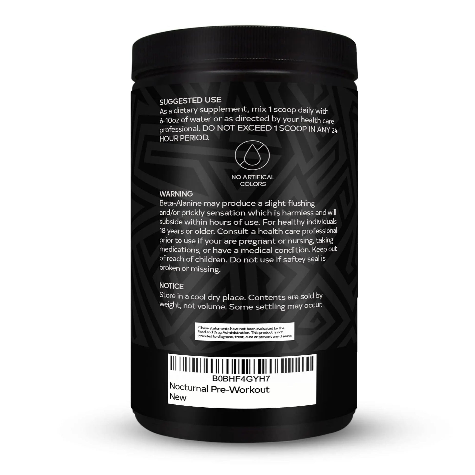 The Supplement Co Nocturnal Pre Workout - No Caffeine Night Time Preworkout for Men & Women for High Energy and Massive Pumps - Cherry Limeade, 30 Servings