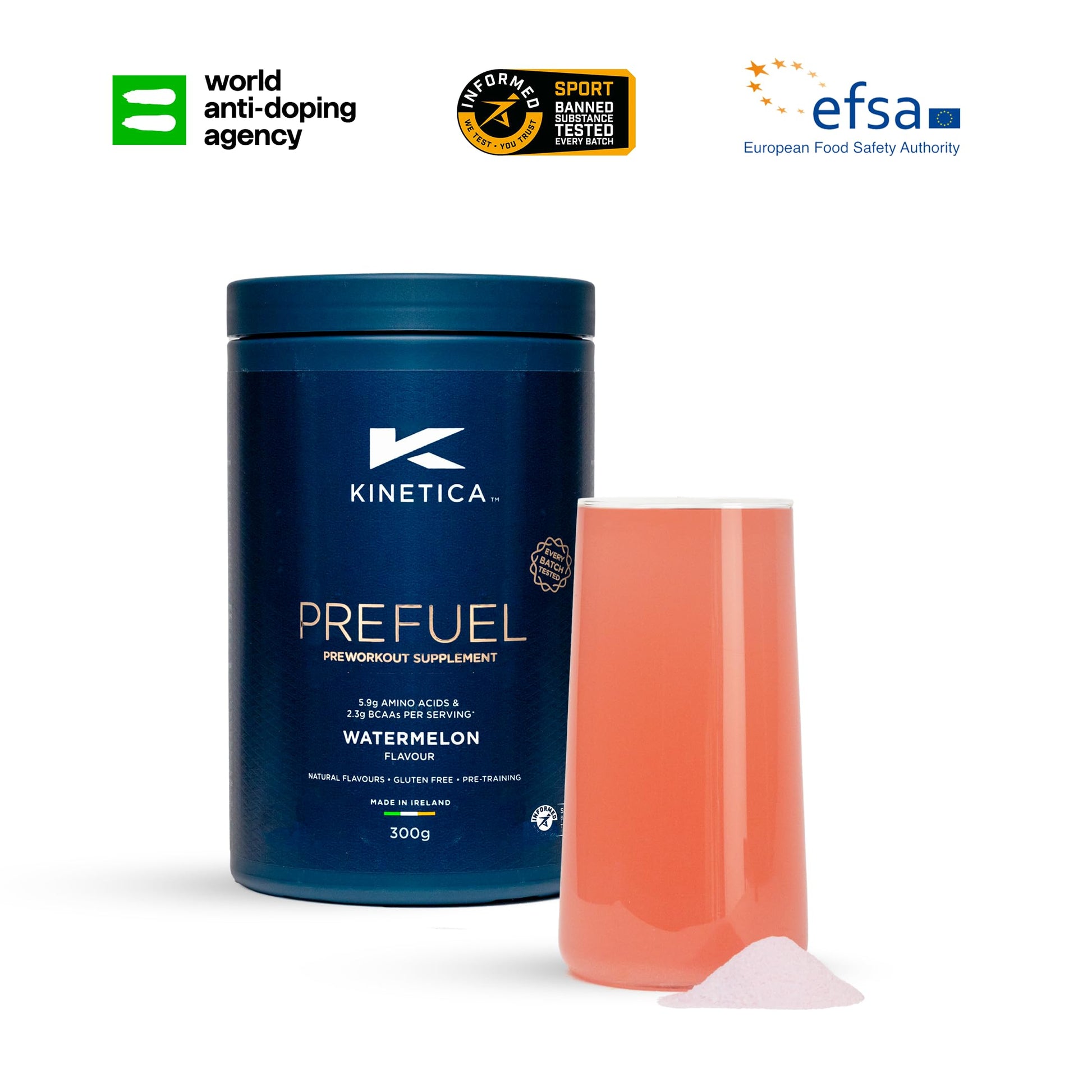 Kinetica PreFuel, Pre Workout, 5.9g Amino Acids & 2.3g BCAA's per Serving, 30 Servings Kinetica