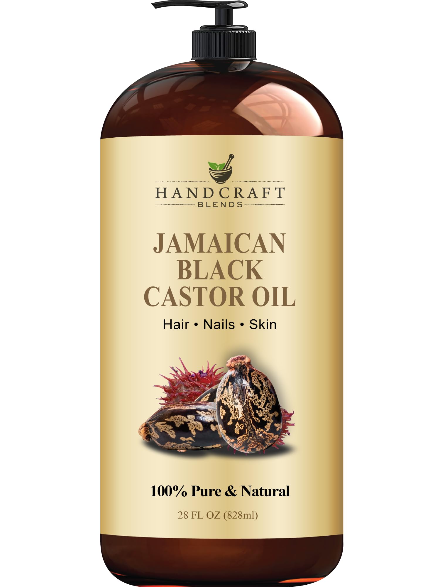 Handcraft Blends Jamaican Black Castor Oil for Hair Growth, Eyelashes and Eyebrows