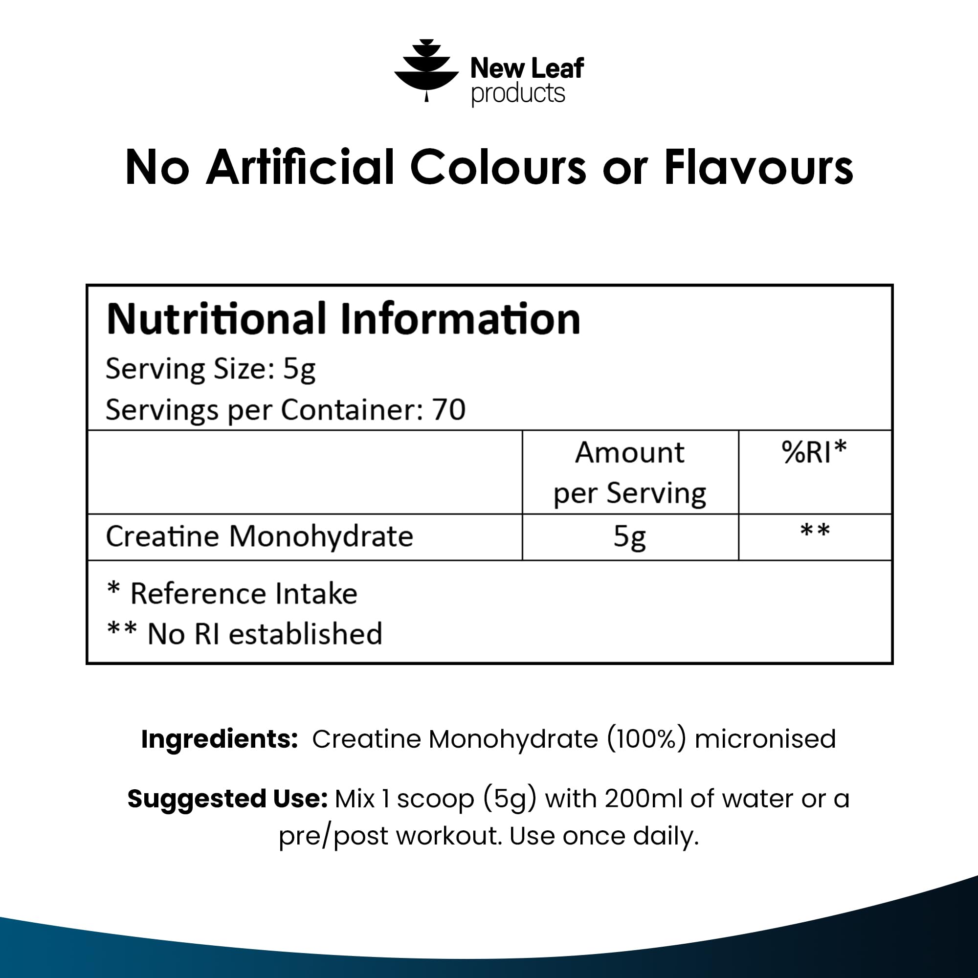 Creatine Monohydrate Powder 100% Pure Micronized Creatine - 350g Increased Absorption NEW LEAF PRODUCTS