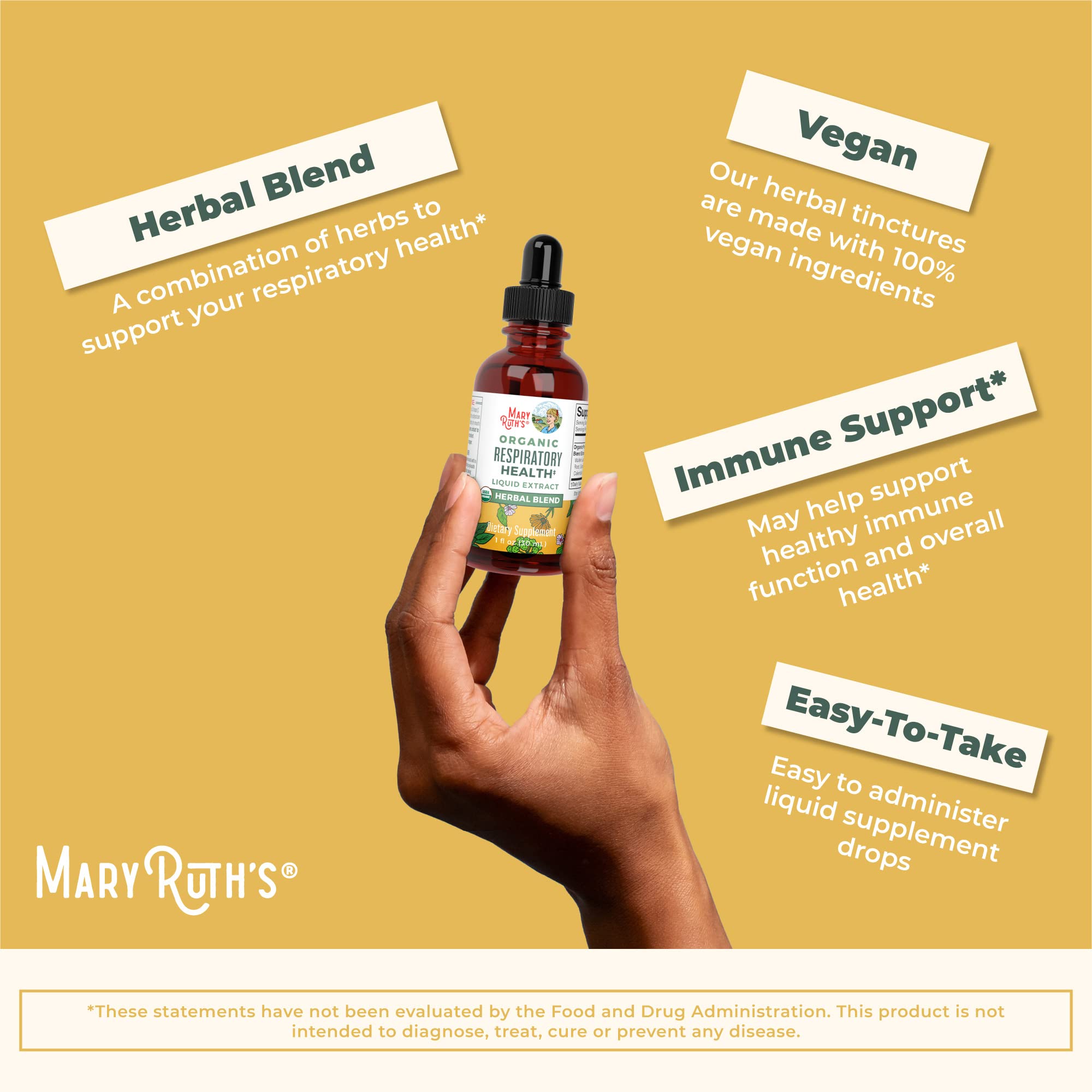 MaryRuth's | USDA Organic Respiratory Health Herbal Supplement Extract MaryRuth Organics
