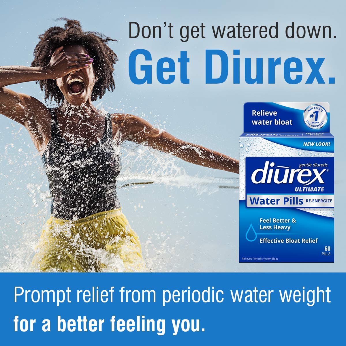 Diurex Ultimate Re-Energizing Water Pills - Maximum Strength Diuretic - Relieve Water Bloat Diurex