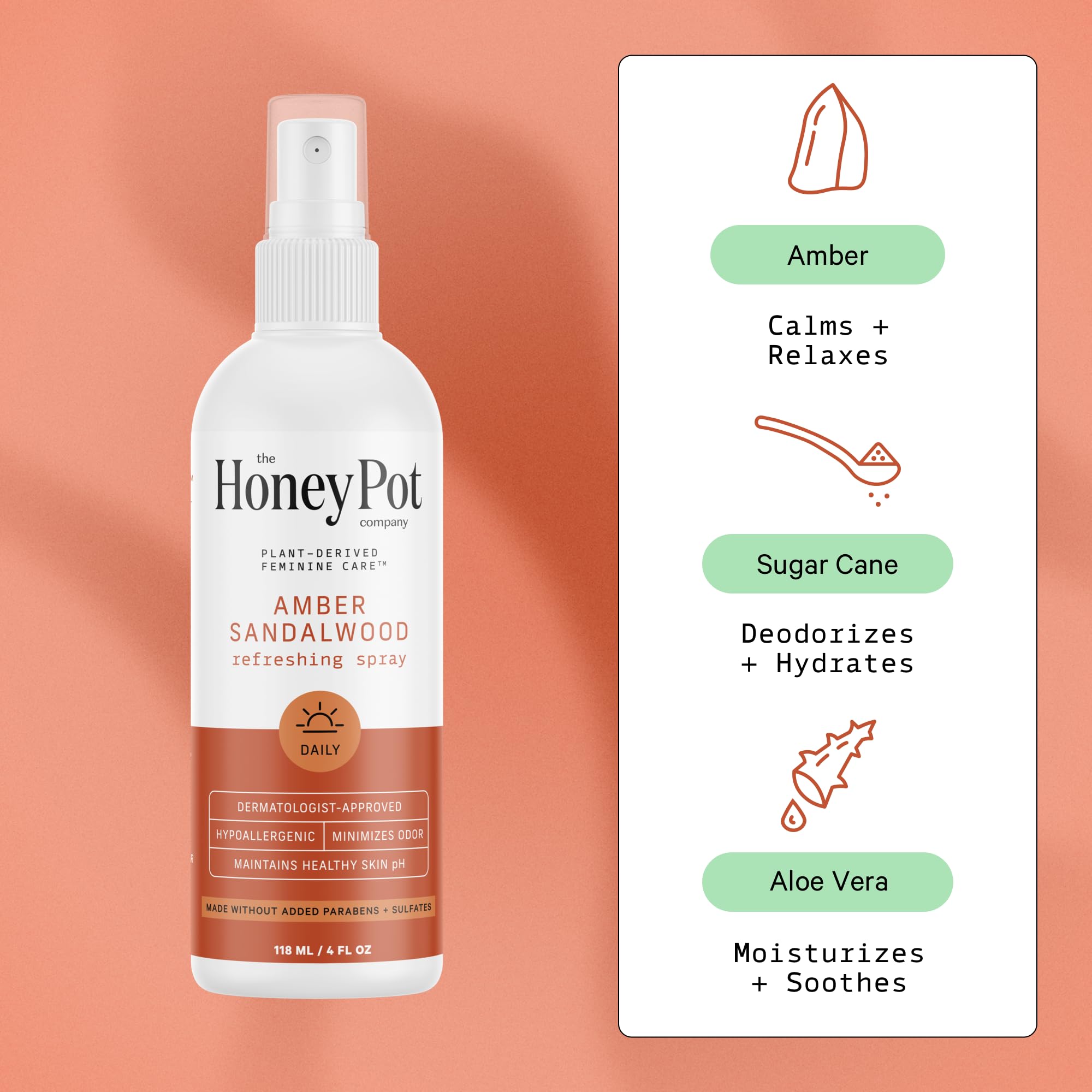 The Honey Pot Company - Refreshing and Restorative Panty and Body Plant-Derived Deodorant Spray The Honey Pot Company