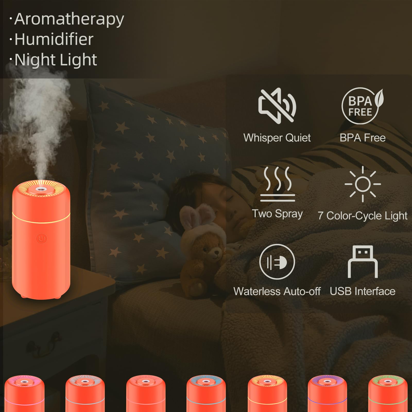 CHOUWEEK Car Essential Oil Diffuser, Mini Portable Air Diffuser for Aromatherapy, Small USB CHOUWEEK