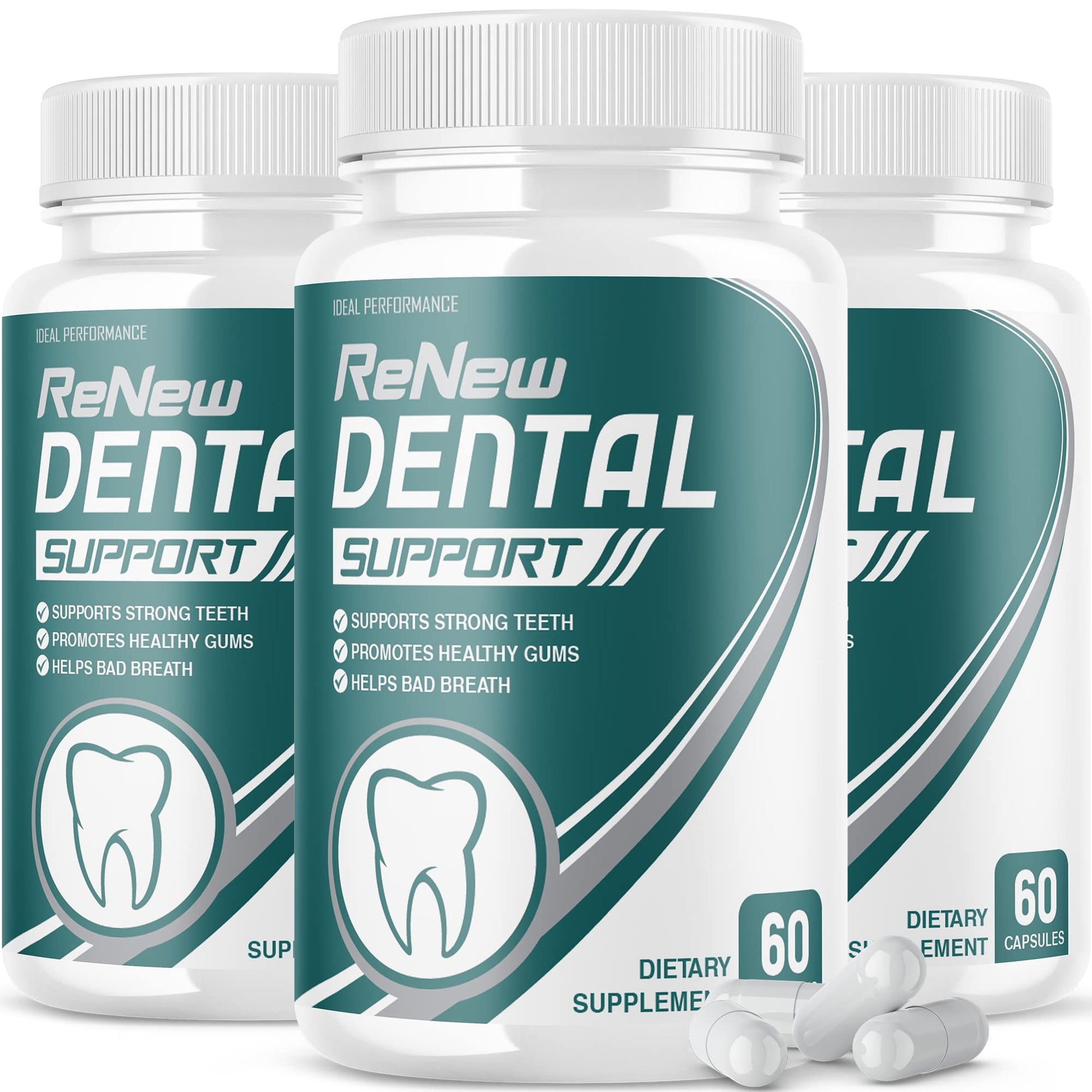 IDEAL PERFORMANCE (3 Pack) Renew Dental Support Pills Cleanser (180 Capsules)