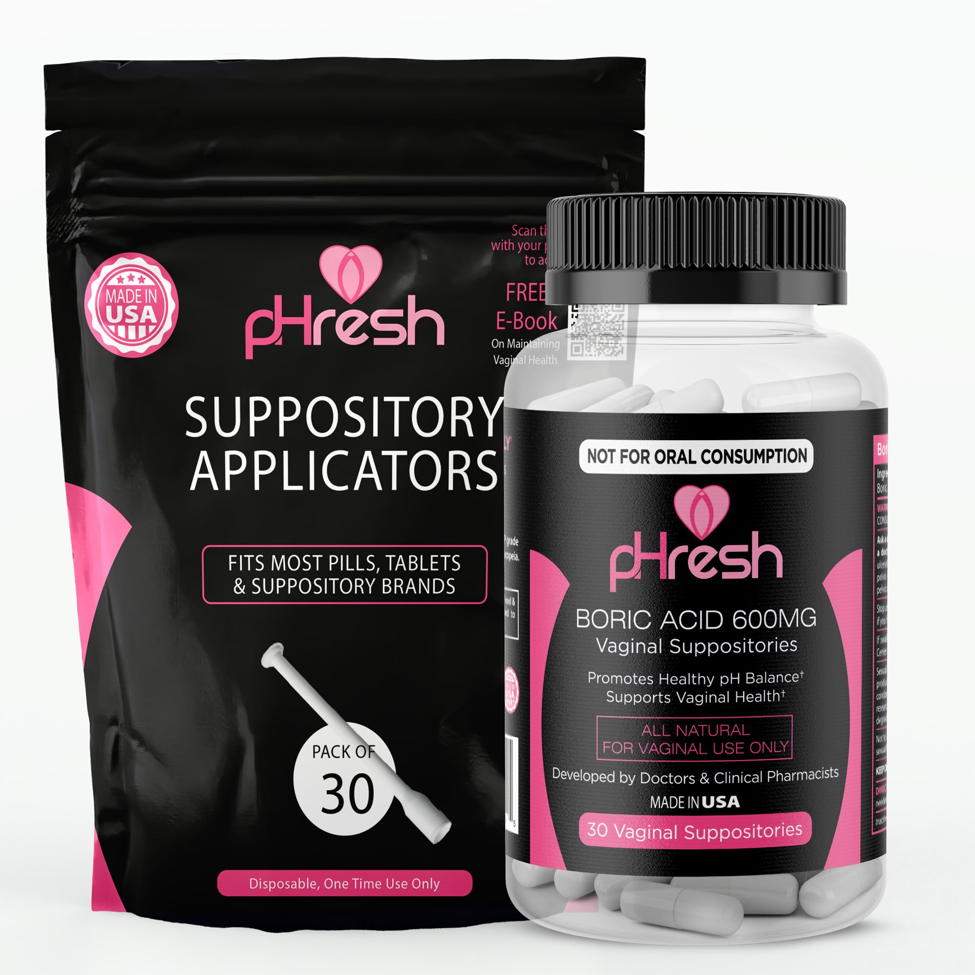 ACE NUTRITION Boric Acid Suppositories + 30 Applicators