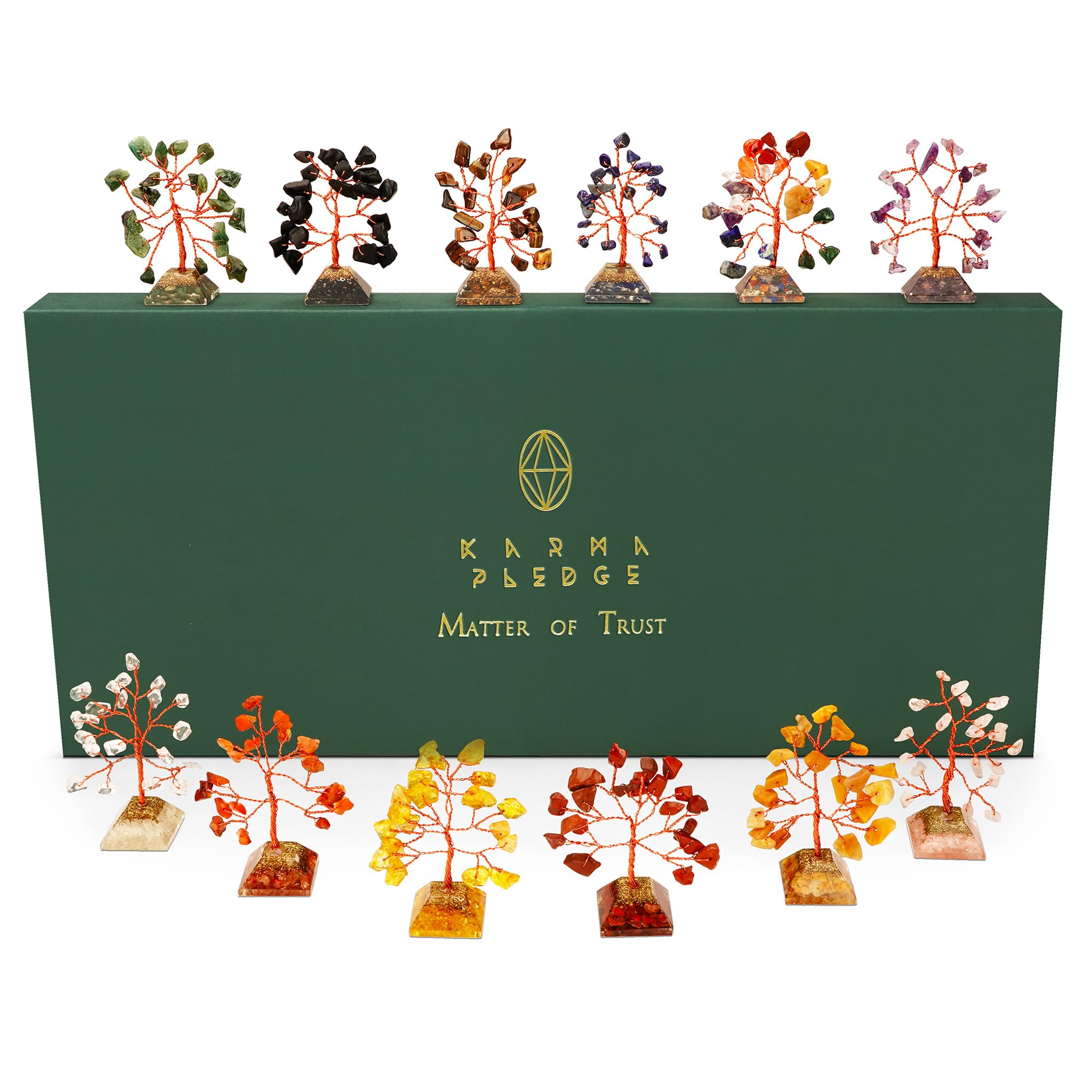 Crystal Tree Tree of Life 7 Chakra Healing Crystals & Stones for Positive Energy, Good Luck Gifts