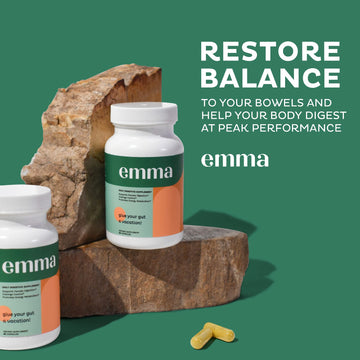 Emma Gut Health - 2 Pack - Gas and Bloating Relief, Constipation, Leaky Gut Repair - Gut Cleanse & Restore Emma