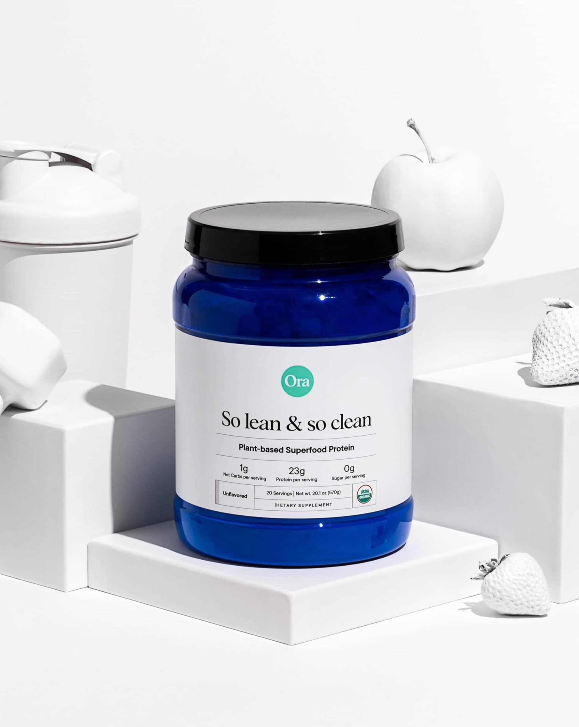 Ora Organic Vegan Protein Powder - 23g Plant Based Pea Protein Unflavored Ora Organic