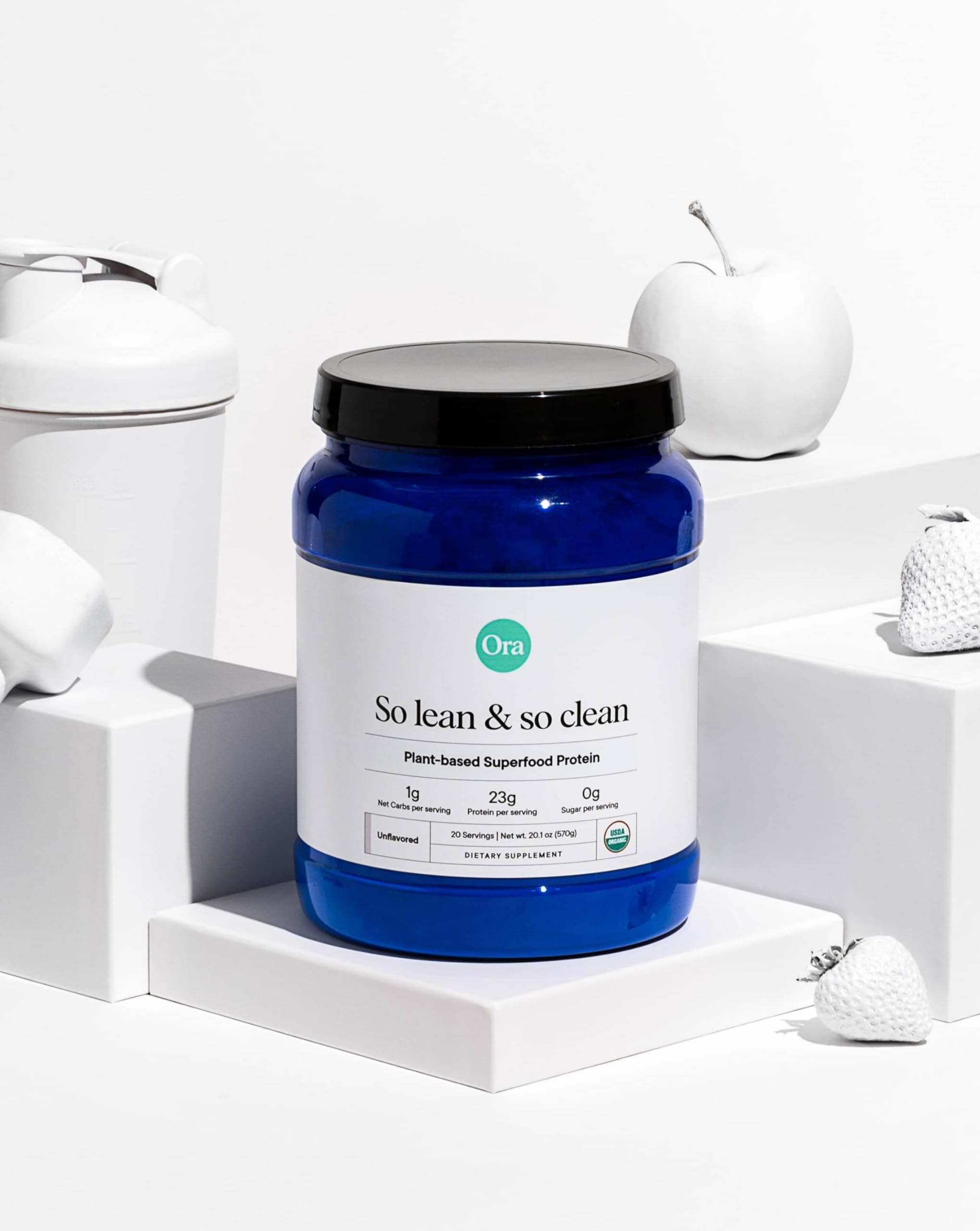 Ora Organic Vegan Protein Powder - 23g Plant Based Pea Protein Unflavored Ora Organic